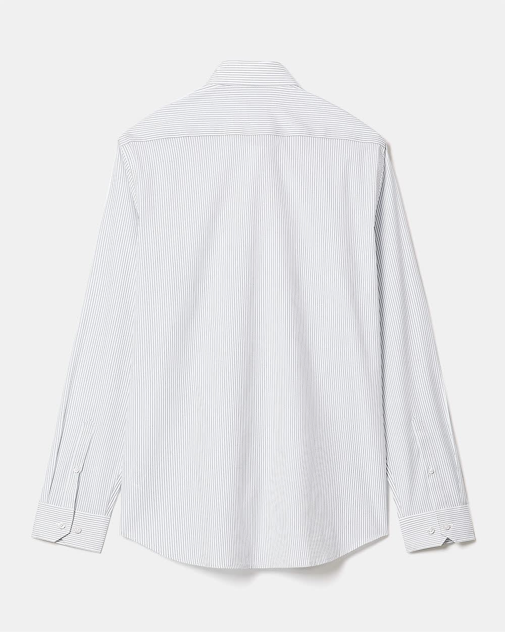 RW&CO White Tailored Fit Dress Shirt with Blue Stripes