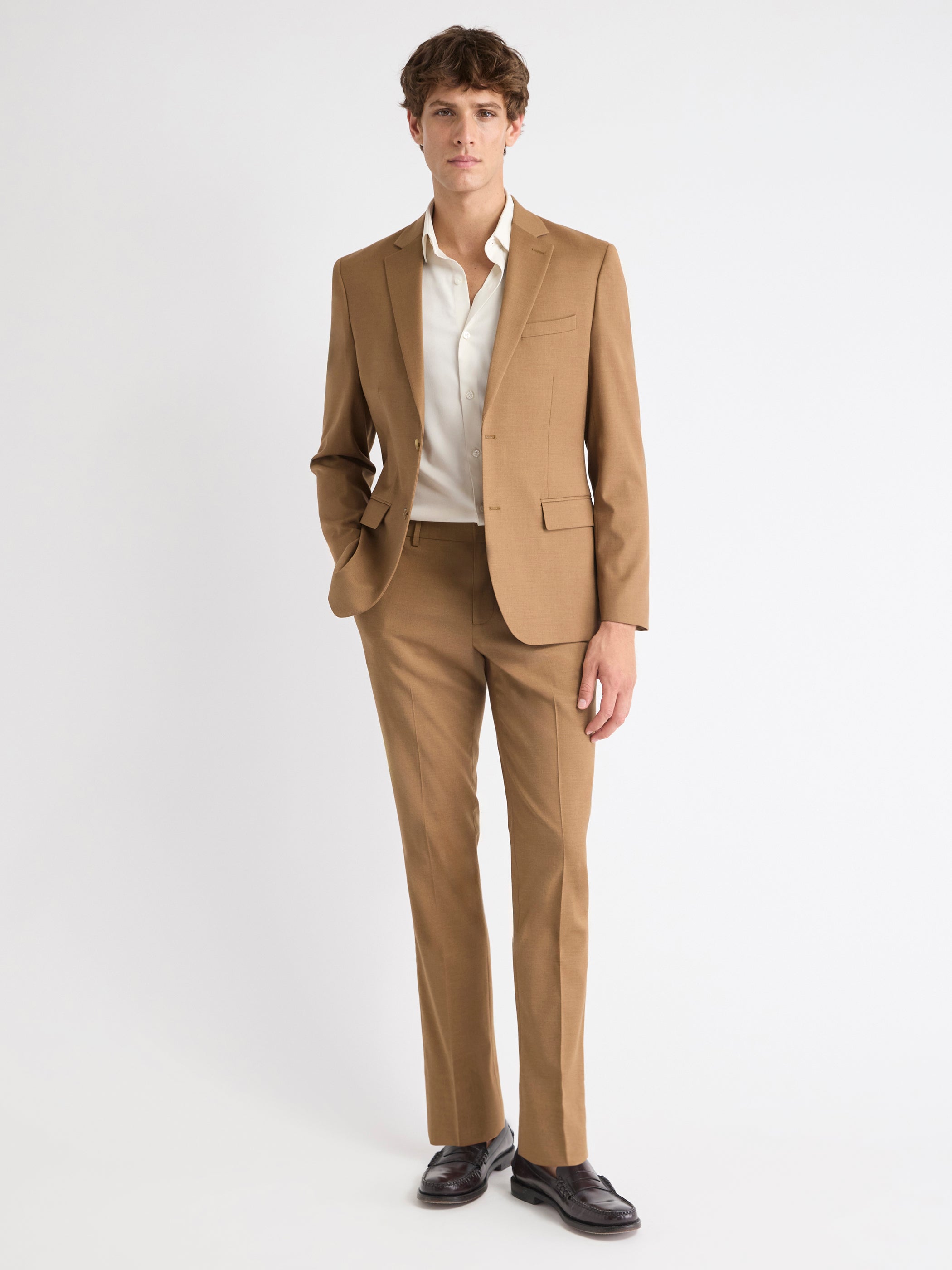 RW&CO Slim Fit Golden Brown Suit Pant