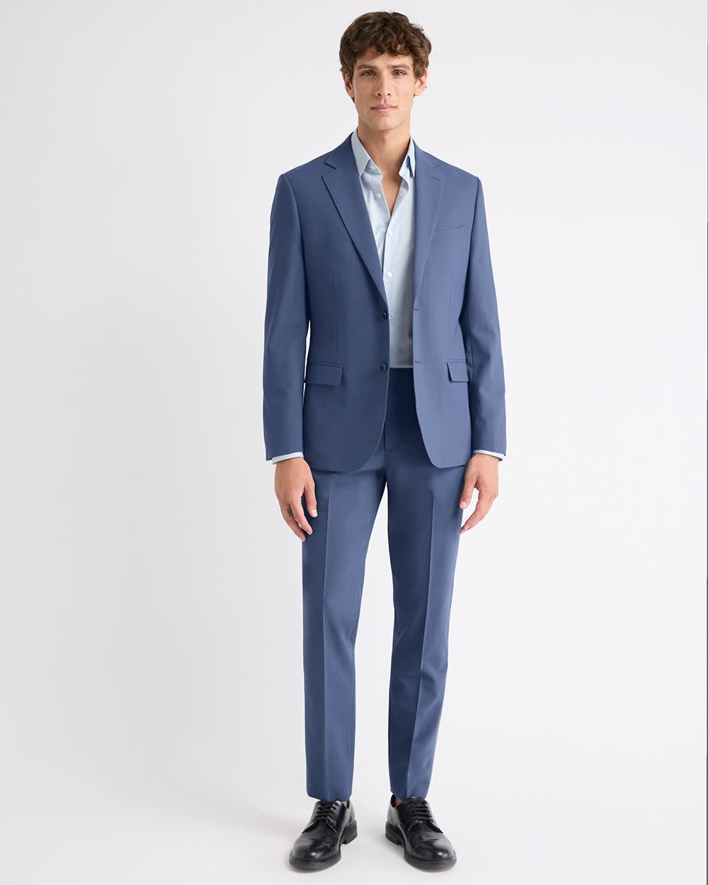 RW&CO Slim Fit Blue Wool-Blend Suit Blazer