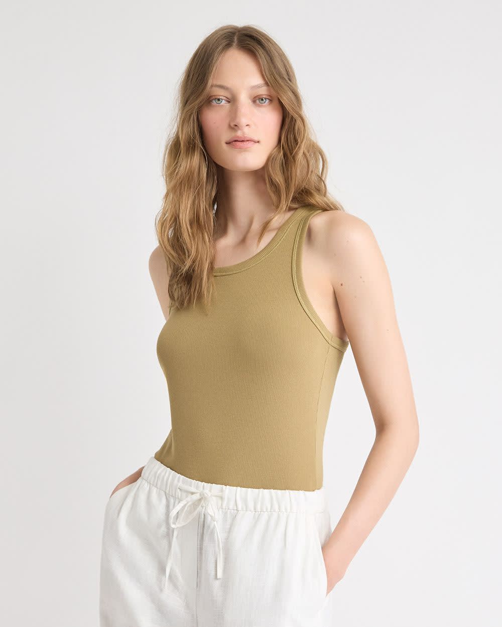 RW&CO Crew-Neck Racerback Fitted Tank