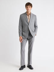 RW&CO Tailored-Fit Grey Hopsack Suit Blazer