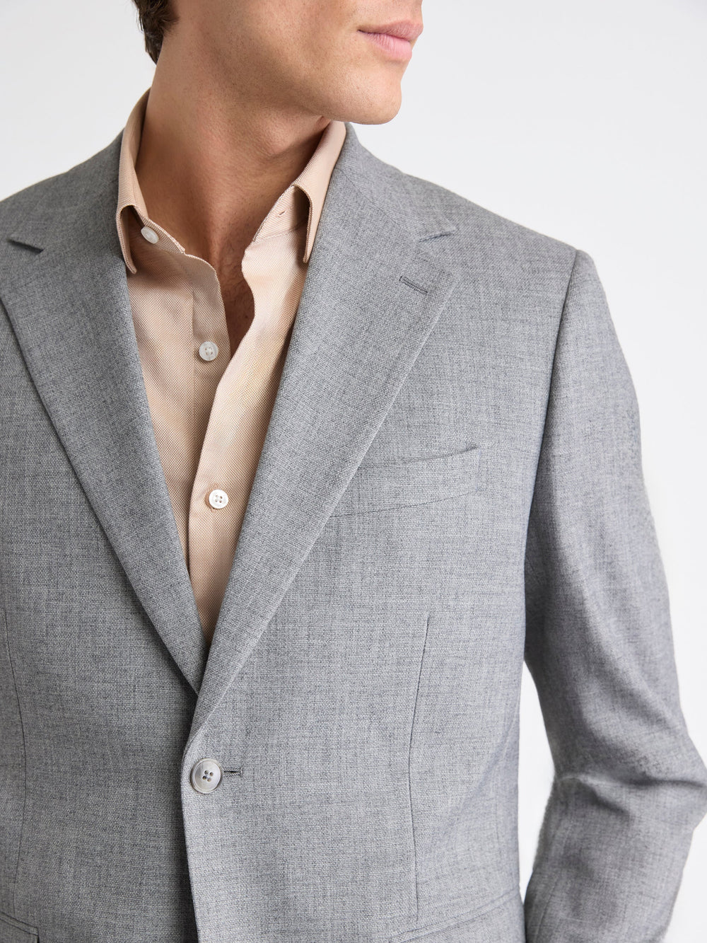 RW&CO Tailored-Fit Grey Hopsack Suit Blazer