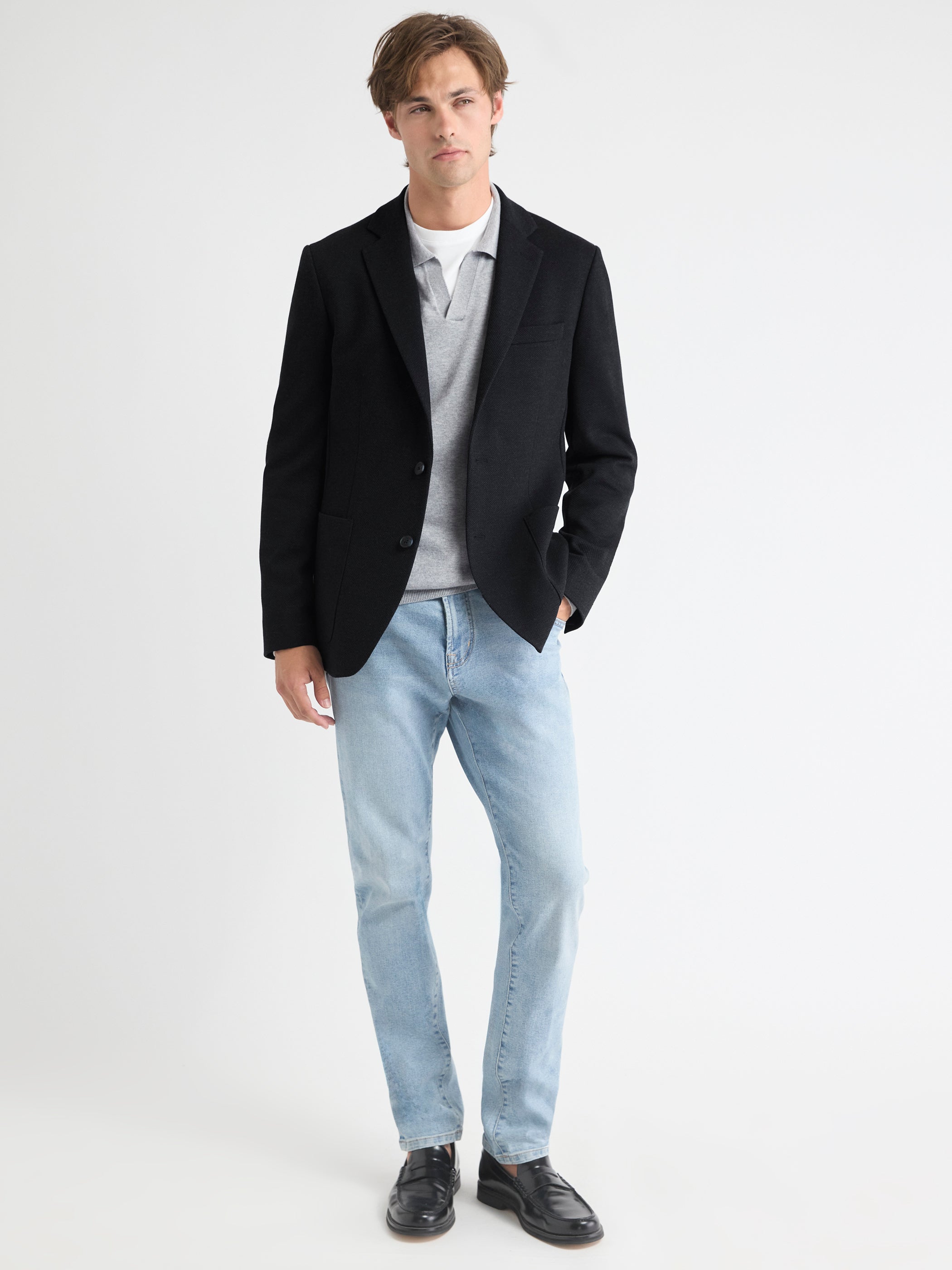RW&CO Slim-Fit Textured Knit Blazer