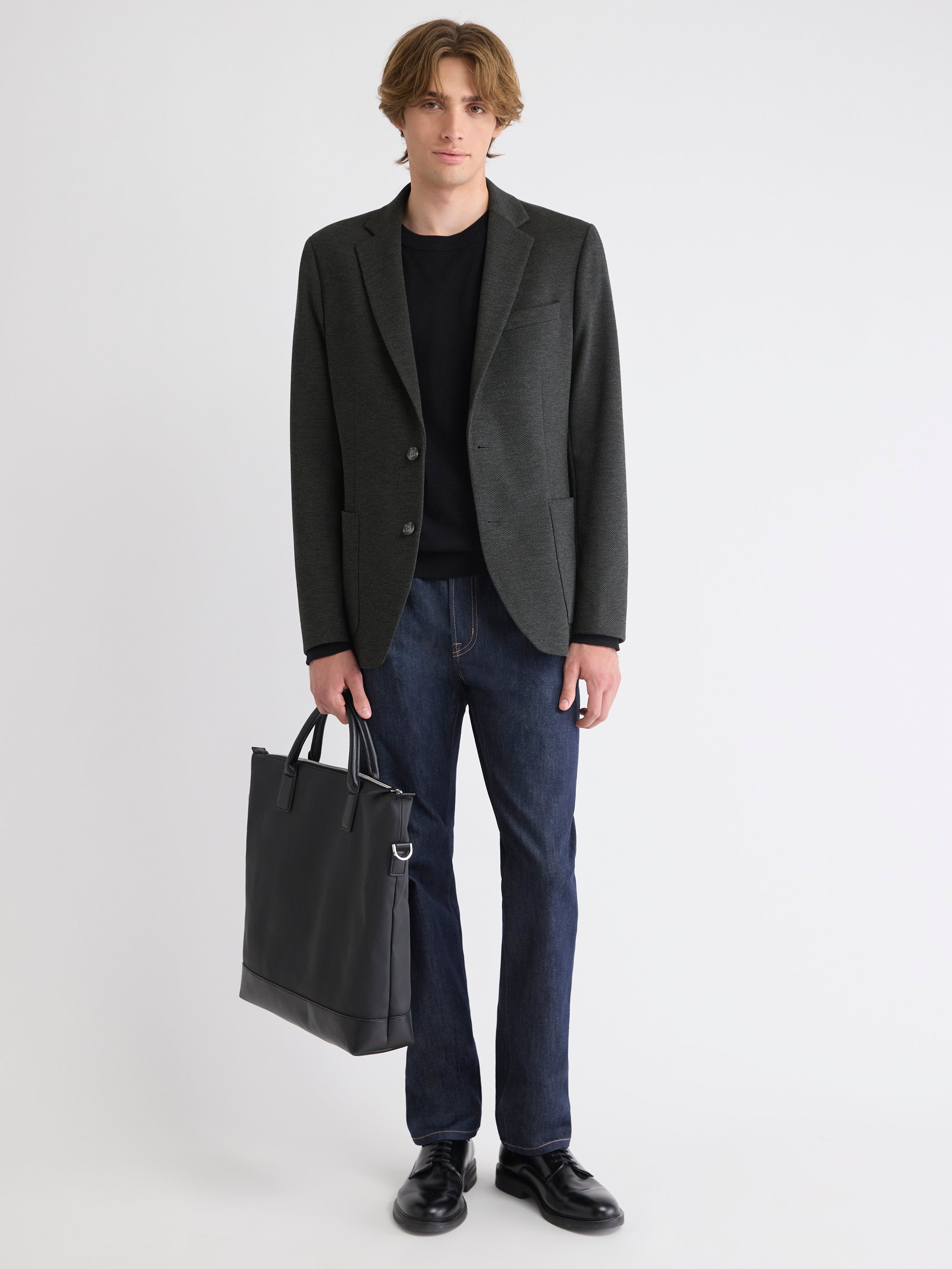 RW&CO Slim-Fit Textured Knit Blazer