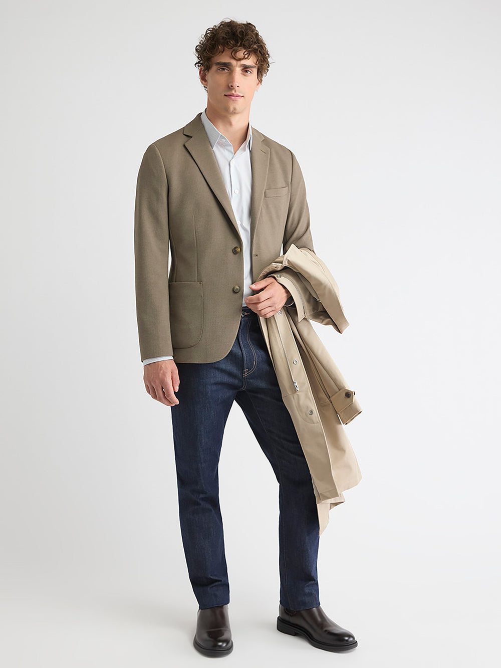 RW&CO Slim-Fit Textured Knit Blazer