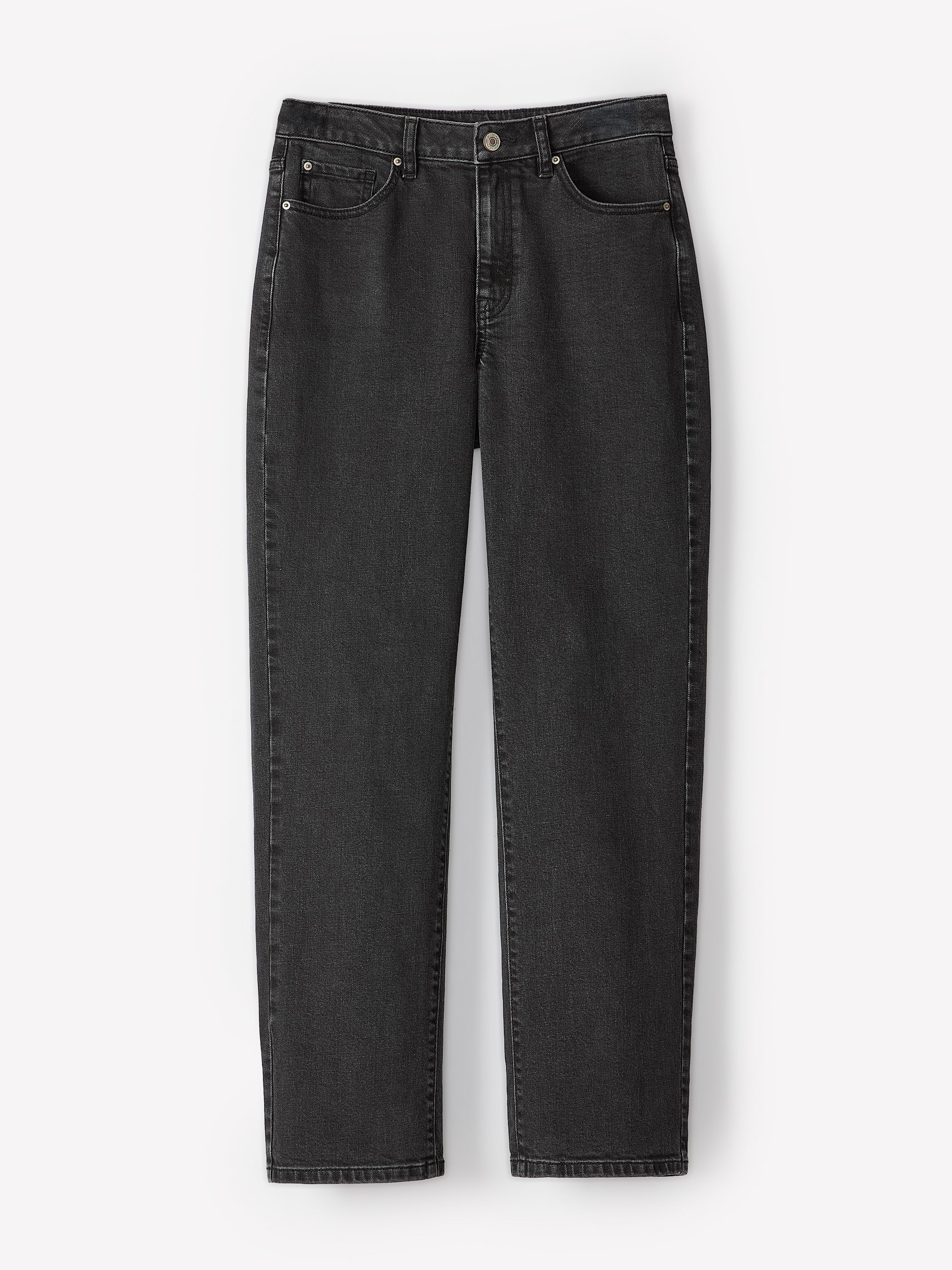 RW&CO Dark Grey High-Rise Straight-Leg Jeans