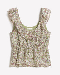 RW&CO Sleeveless U-Neck Empire-Cut Blouse with Ruffles