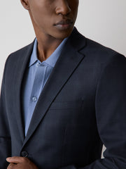 RW&CO Tailored Fit Navy Checkered Suit Blazer