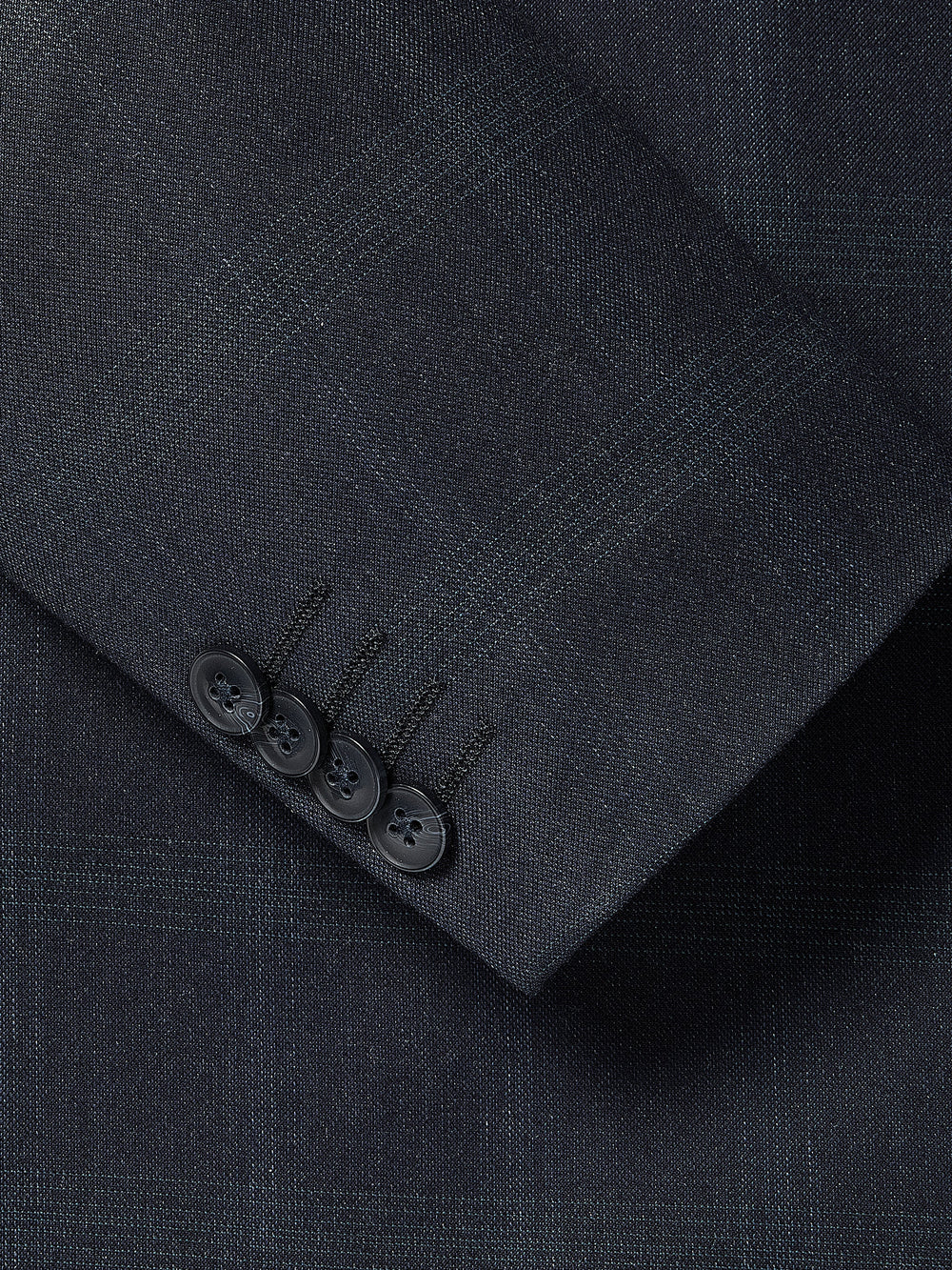 RW&CO Tailored Fit Navy Checkered Suit Blazer