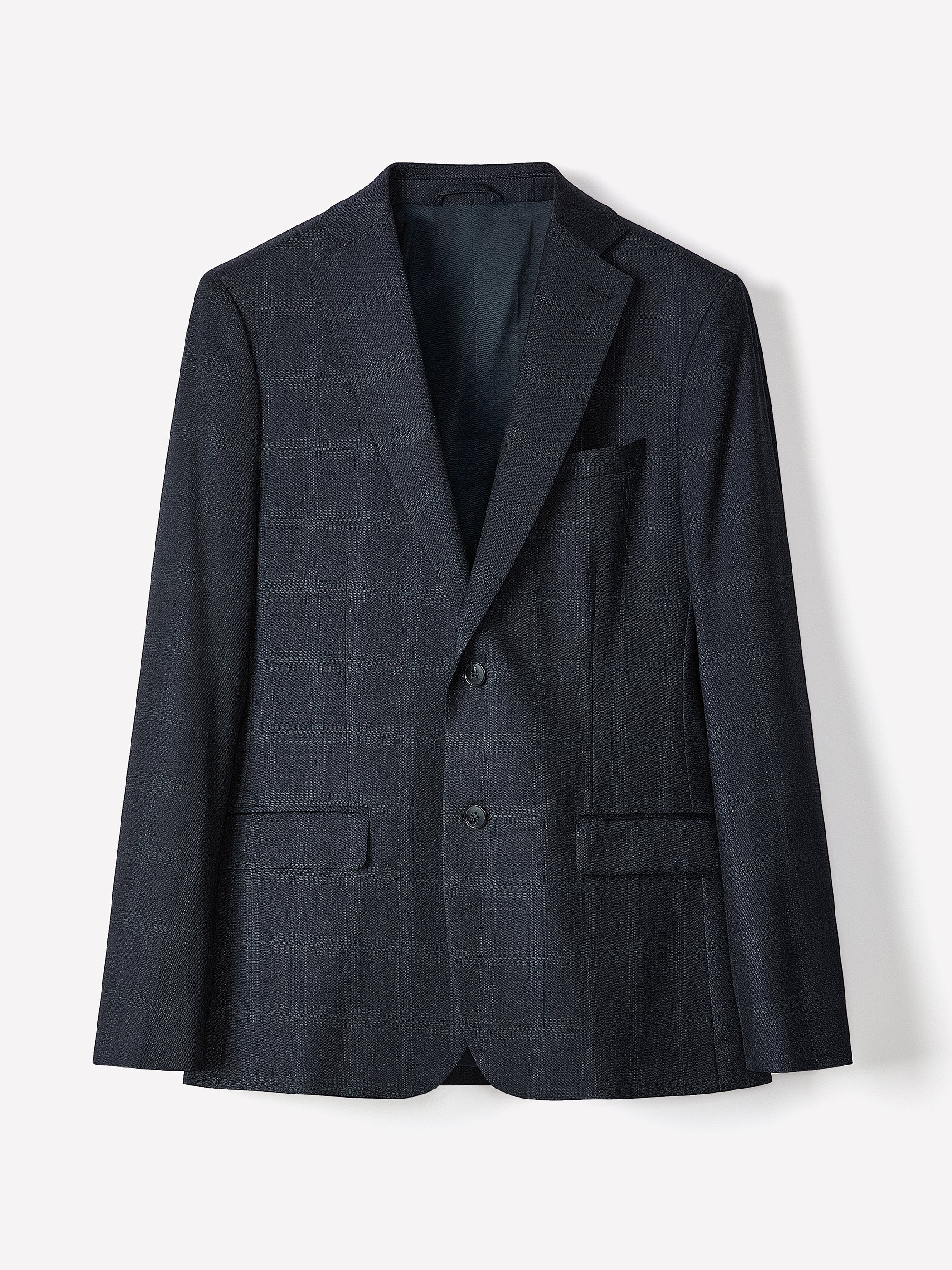 RW&CO Tailored Fit Navy Checkered Suit Blazer