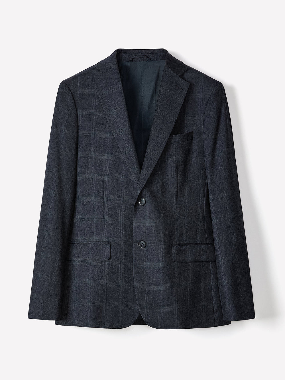 RW&CO Tailored Fit Navy Checkered Suit Blazer