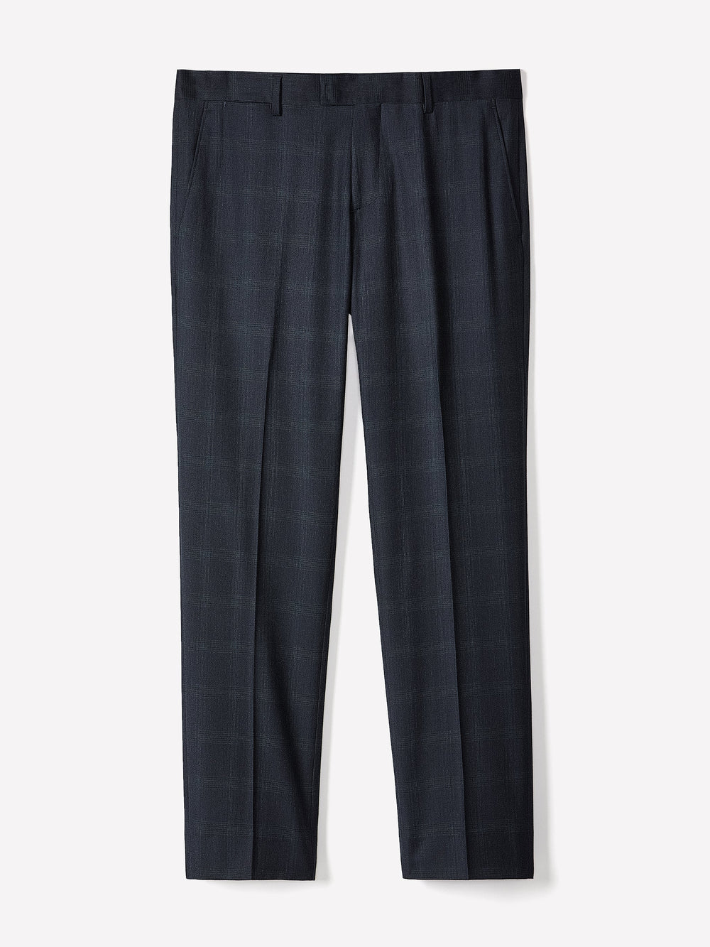 RW&CO Slim Fit Navy Checkered Suit Pant