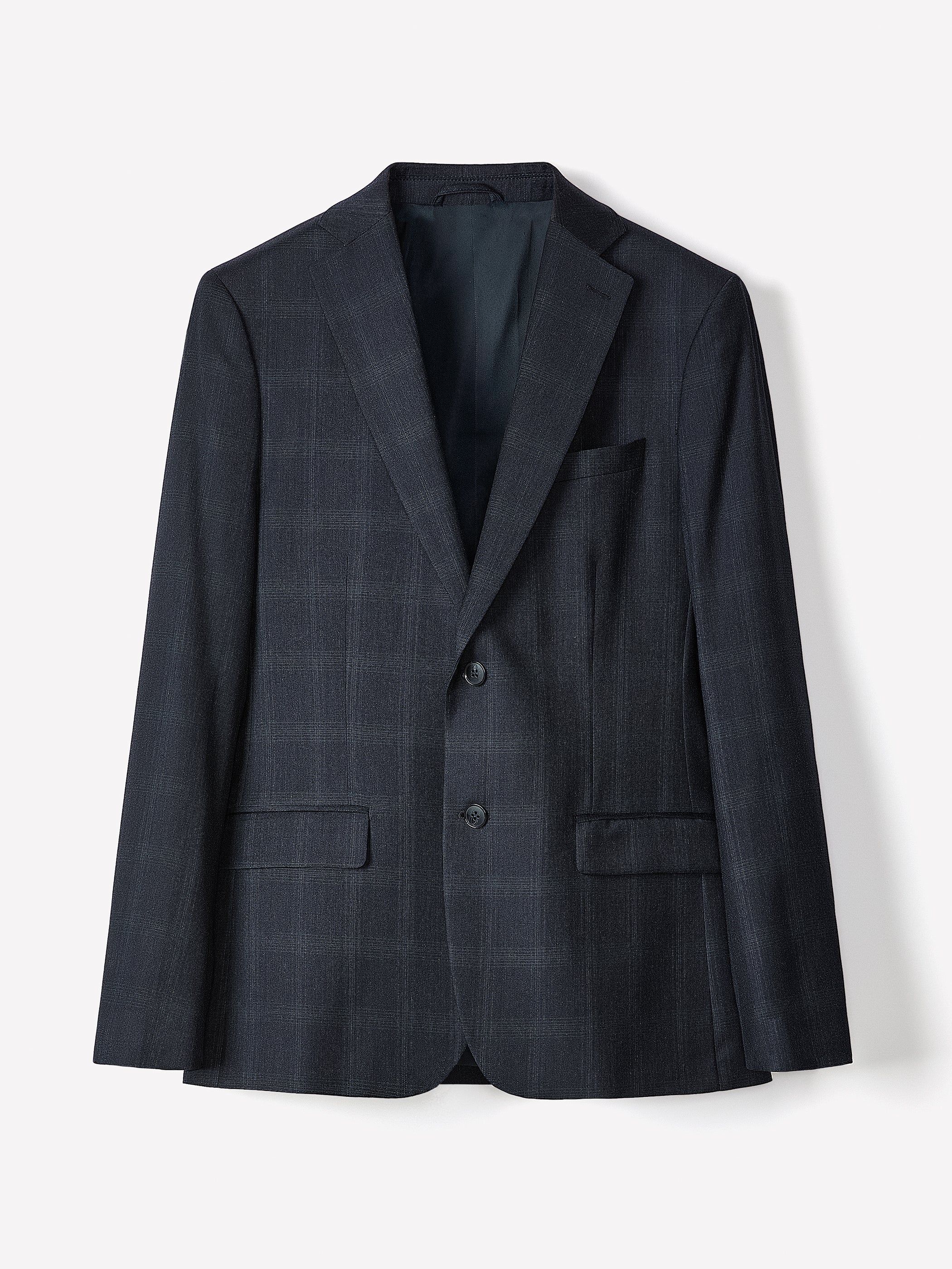 RW&CO Slim Fit Navy Checkered Suit Blazer