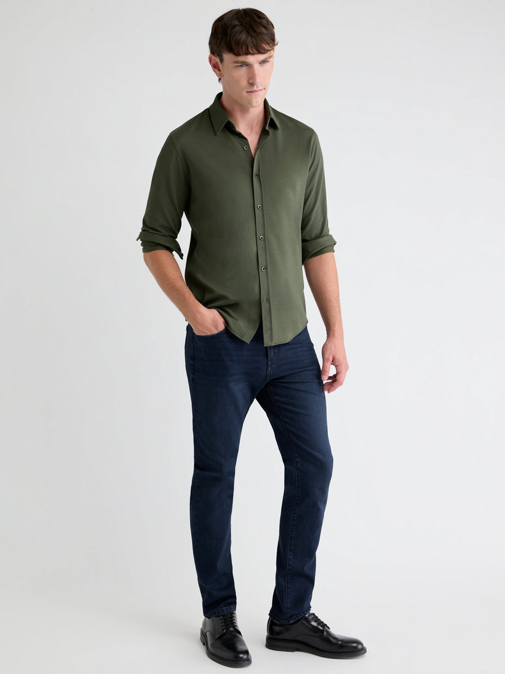 RW&CO Long-Sleeve Piqué-Knit Shirt