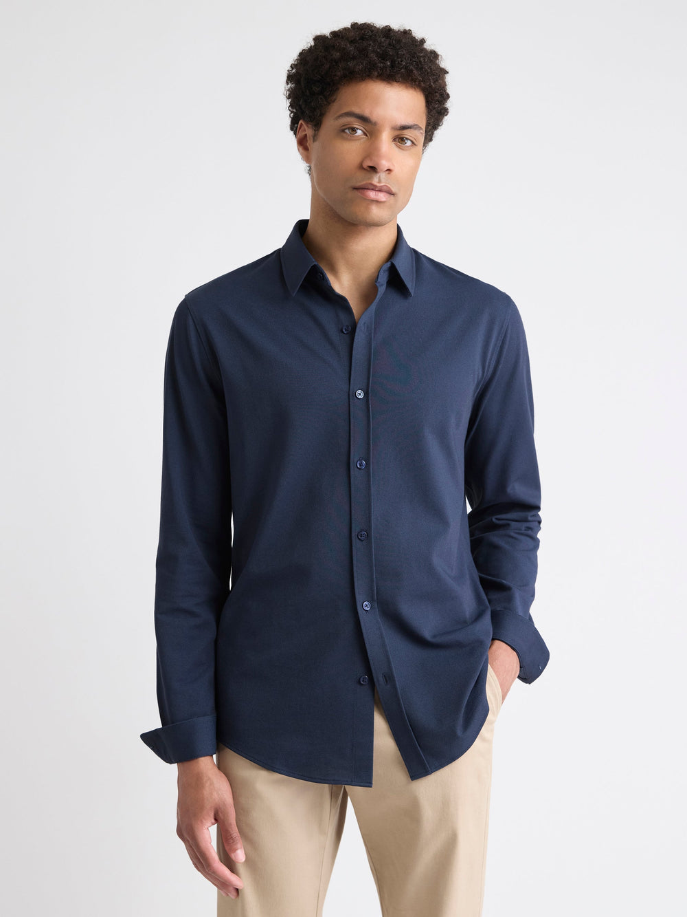 RW&CO Long-Sleeve Piqué-Knit Shirt