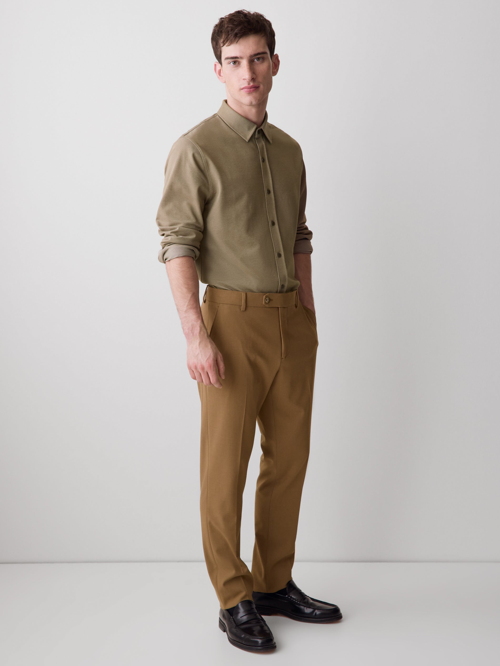 RW&CO Long-Sleeve Piqué-Knit Shirt