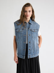 RW&CO Oversized Sleeveless Denim Jacket