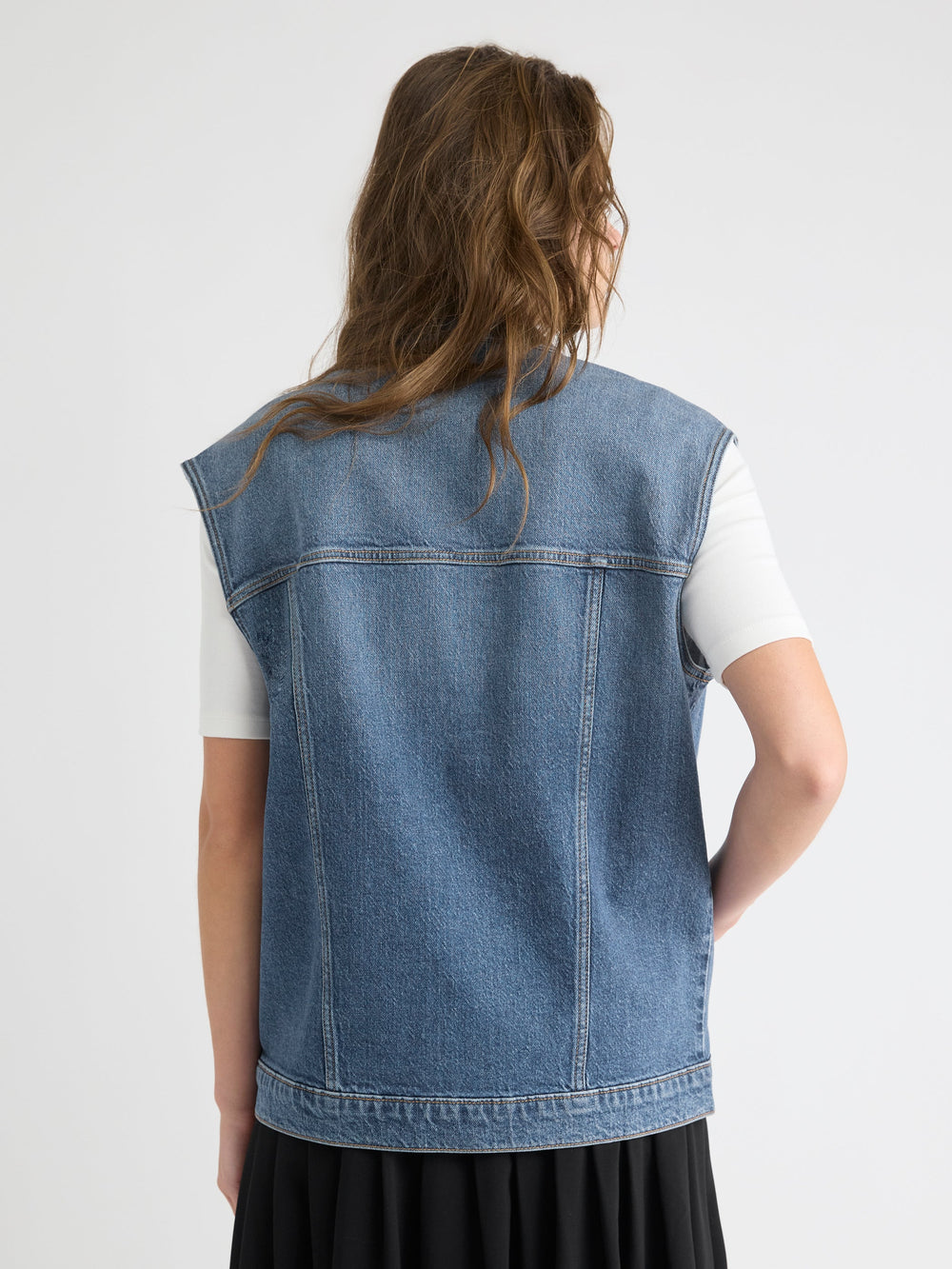 RW&CO Oversized Sleeveless Denim Jacket