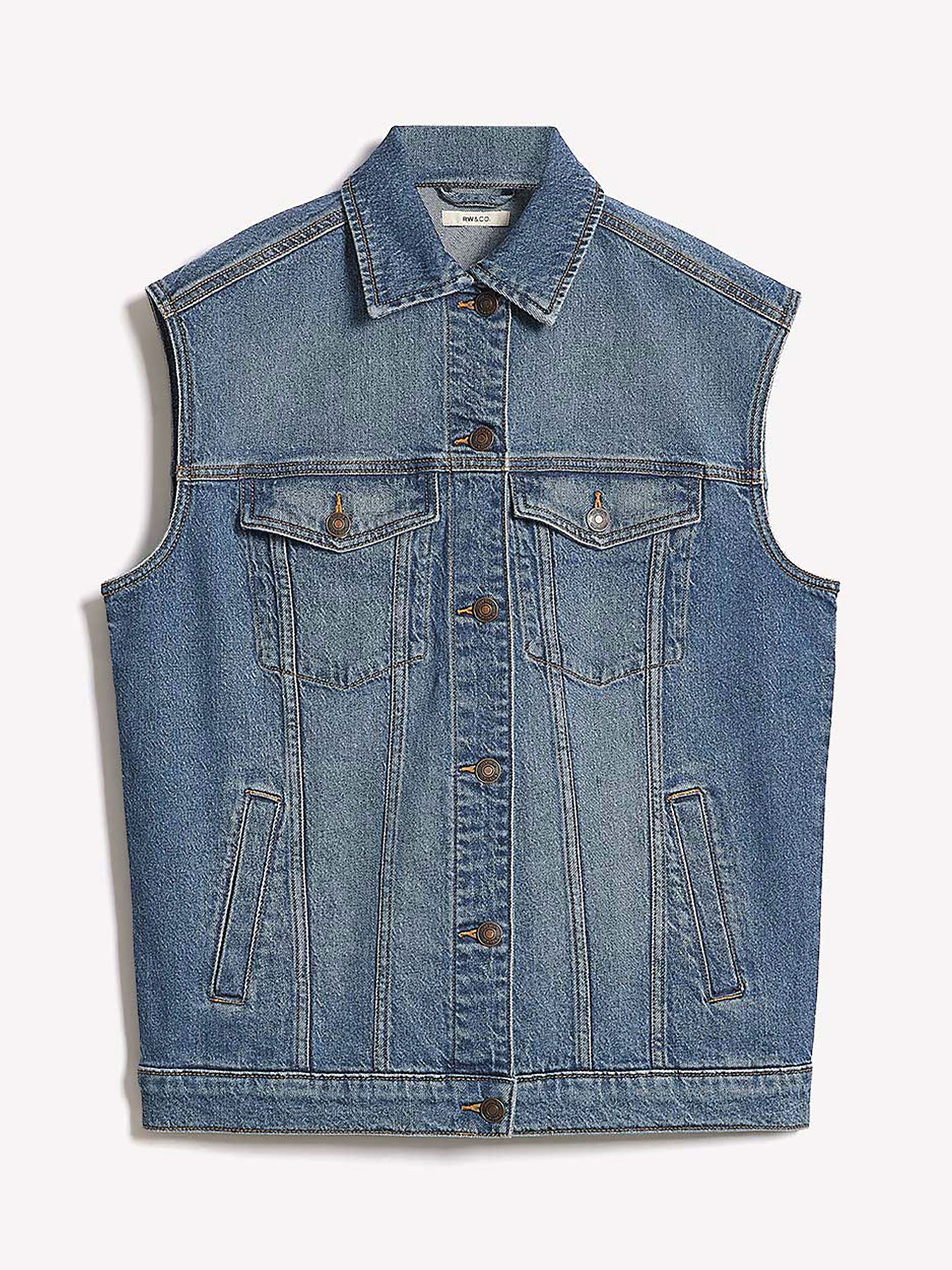 RW&CO Oversized Sleeveless Denim Jacket