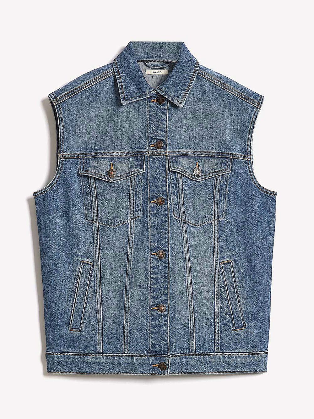 RW&CO Oversized Sleeveless Denim Jacket
