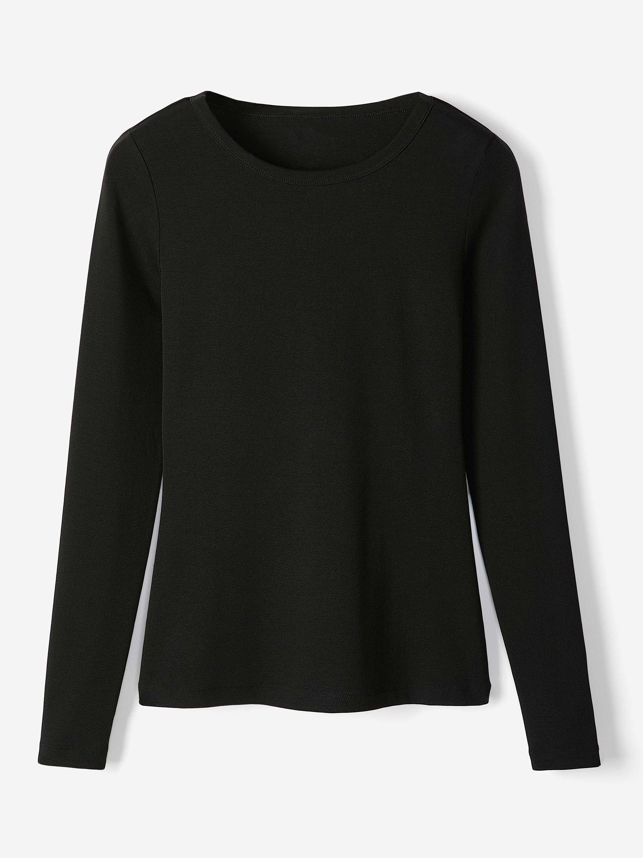 RW&CO Luxe Knit Long-Sleeve Crew-Neck Fitted Ribbed Tee