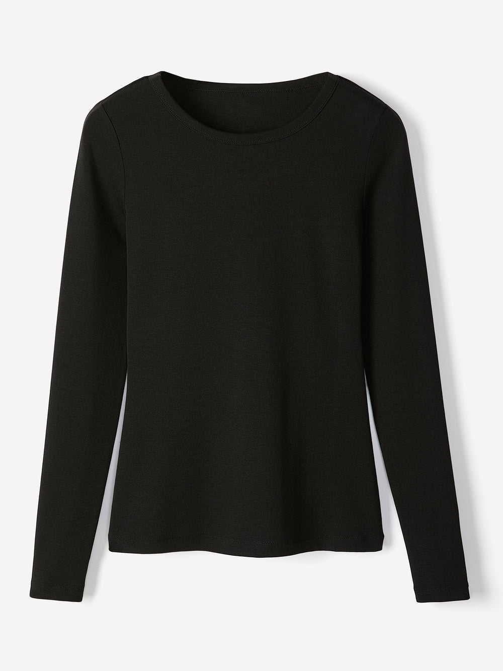 RW&CO Luxe Knit Long-Sleeve Crew-Neck Fitted Ribbed Tee