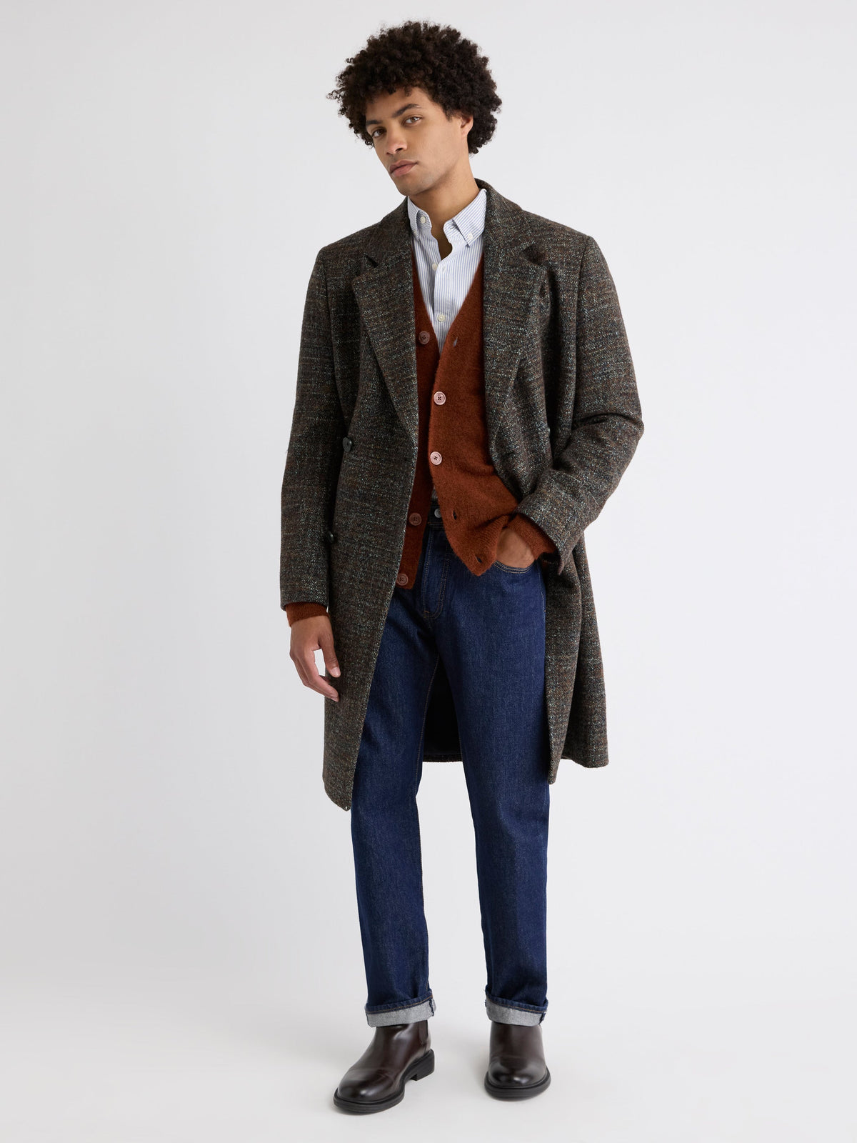 RW&CO Classic Double-Breasted Bouclé Coat