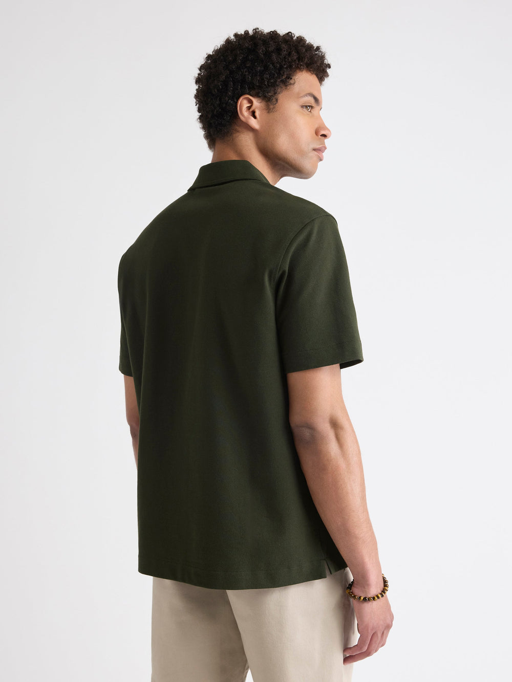 RW&CO Oversized Short-Sleeve Quarter-Zip Polo