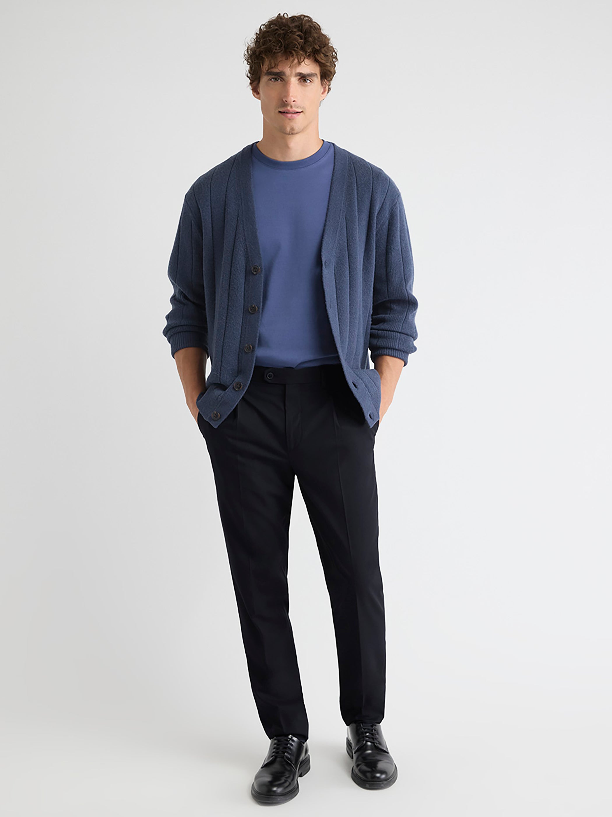 RW&CO Wool-Blend Tapered-Leg Pleated Dress Pant