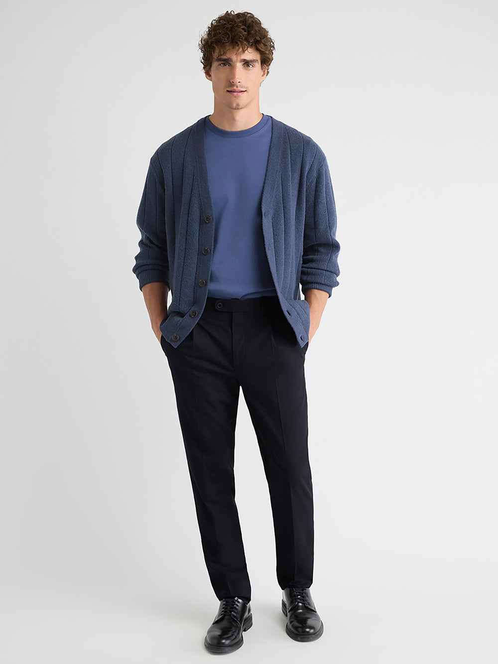 RW&CO Wool-Blend Tapered-Leg Pleated Dress Pant