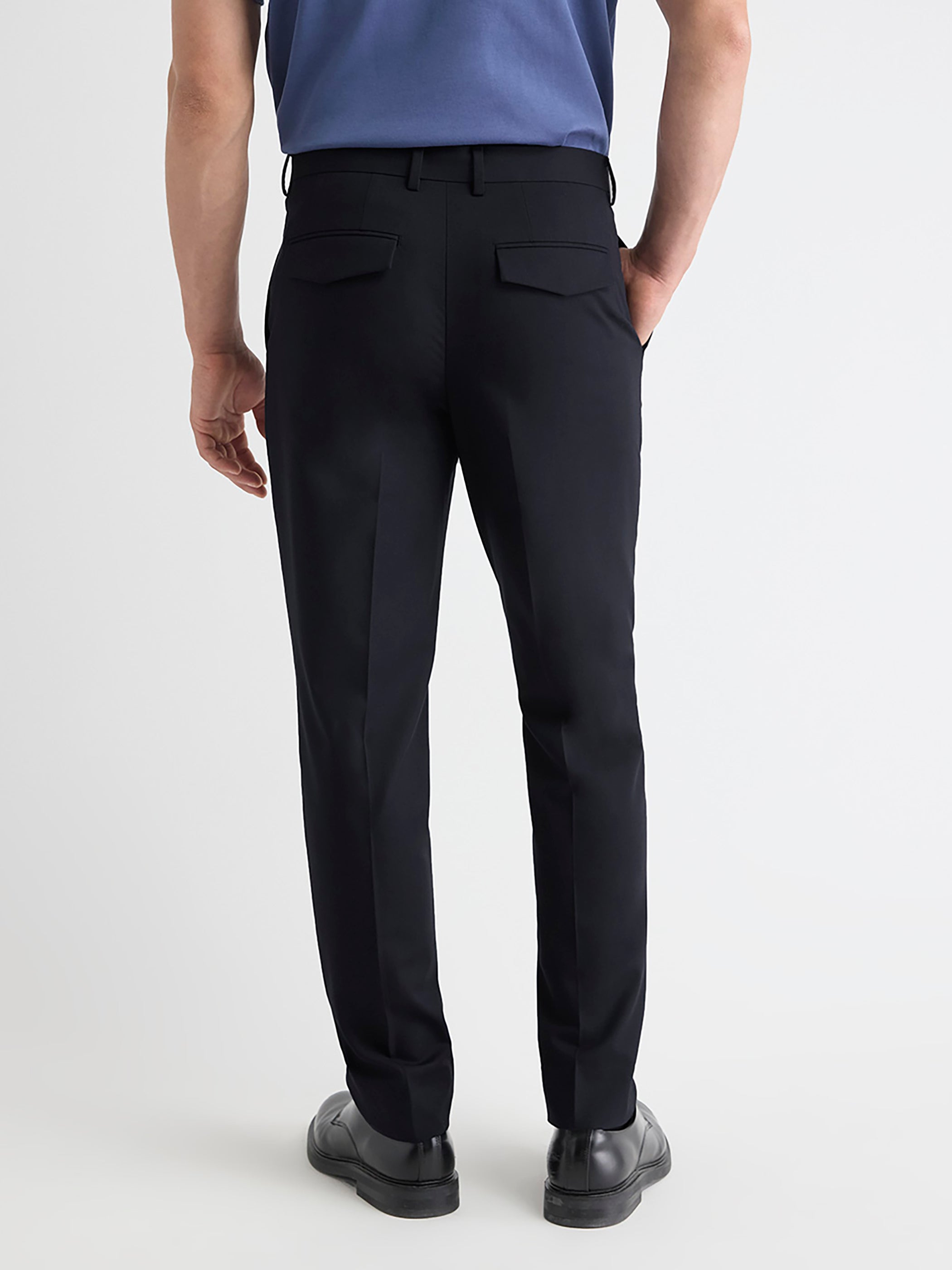 RW&CO Wool-Blend Tapered-Leg Pleated Dress Pant