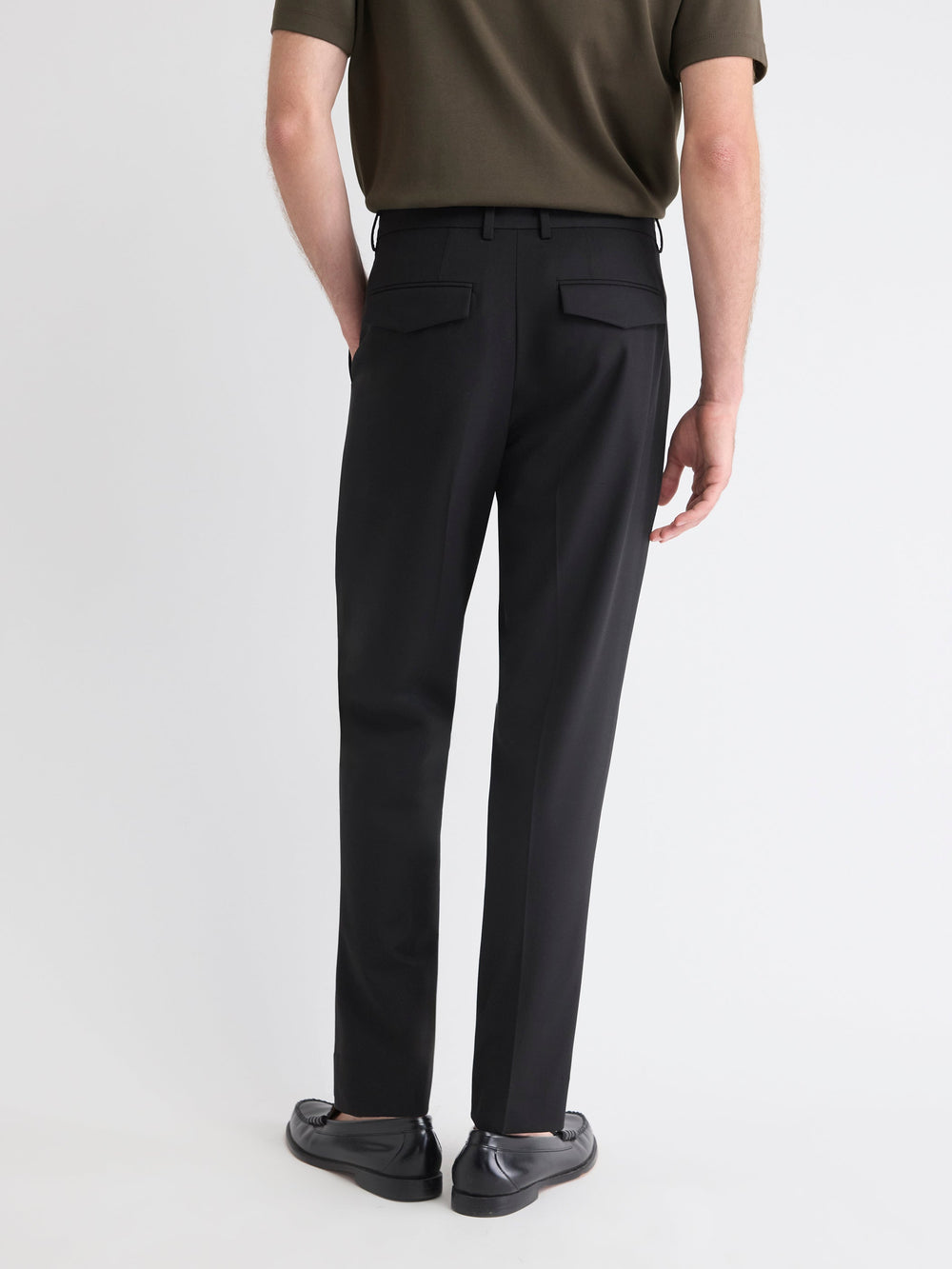 RW&CO Wool-Blend Tapered-Leg Pleated Dress Pant