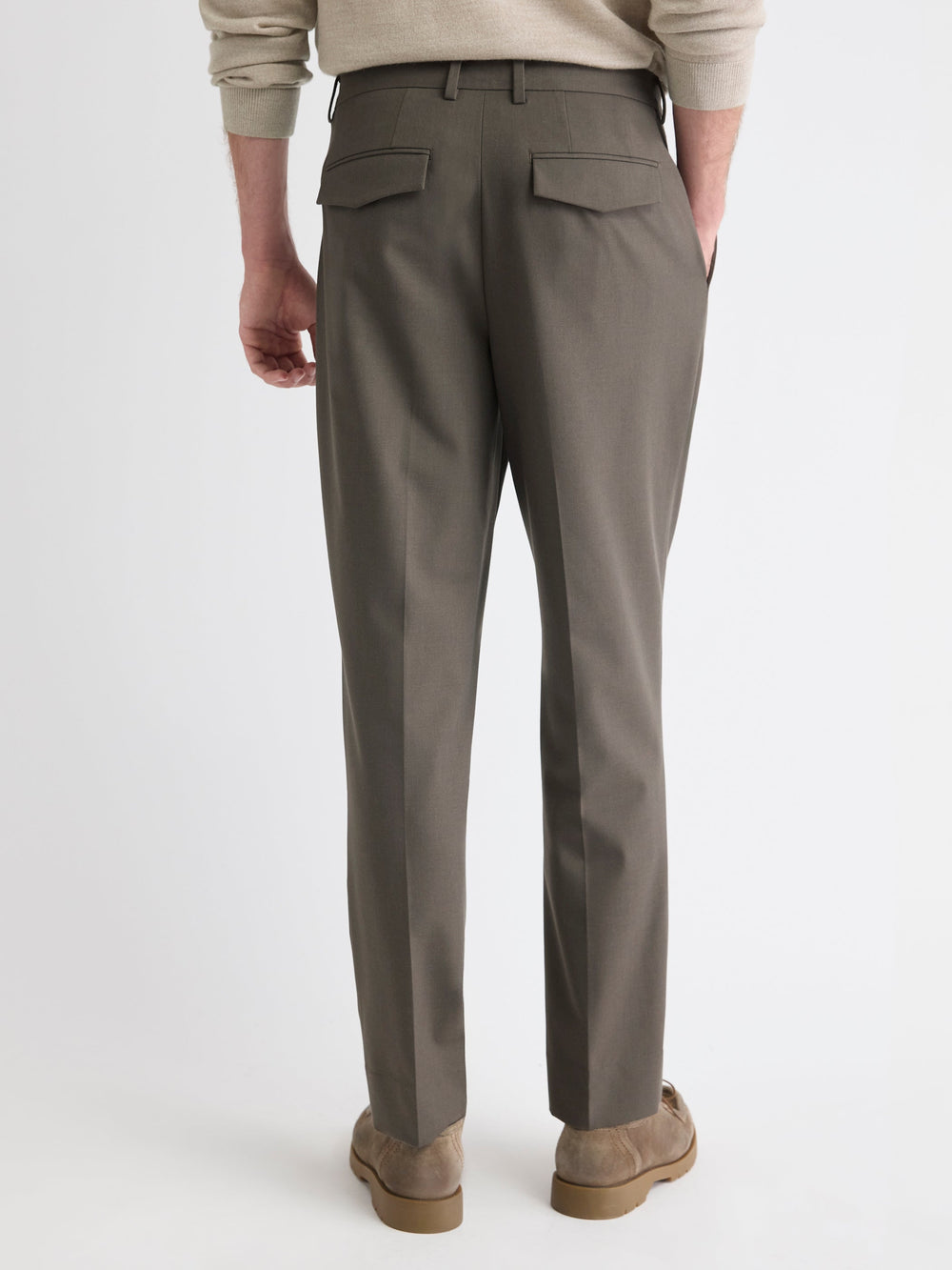 RW&CO Wool-Blend Tapered-Leg Pleated Dress Pant