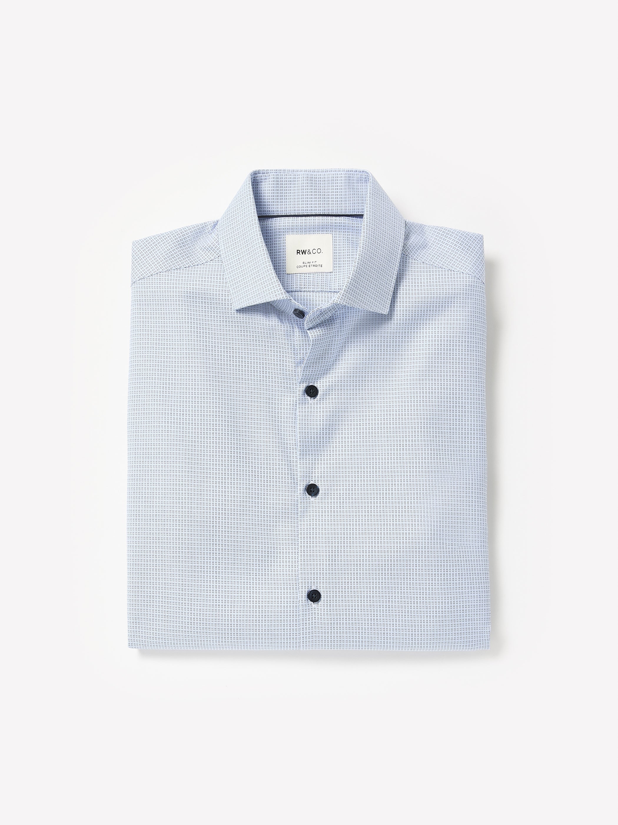 RW&CO Light Blue Slim Fit Dobby Dress Shirt