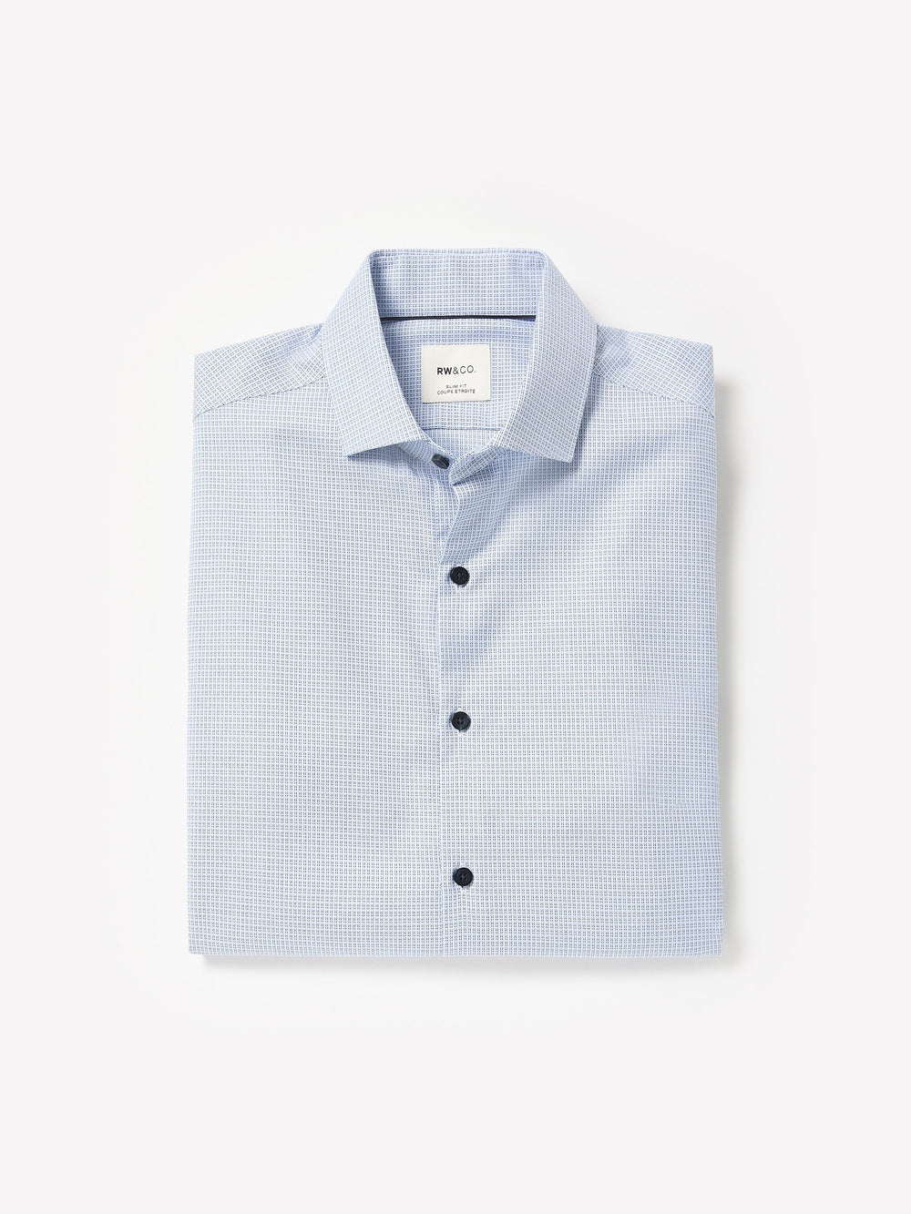 RW&CO Light Blue Slim Fit Dobby Dress Shirt