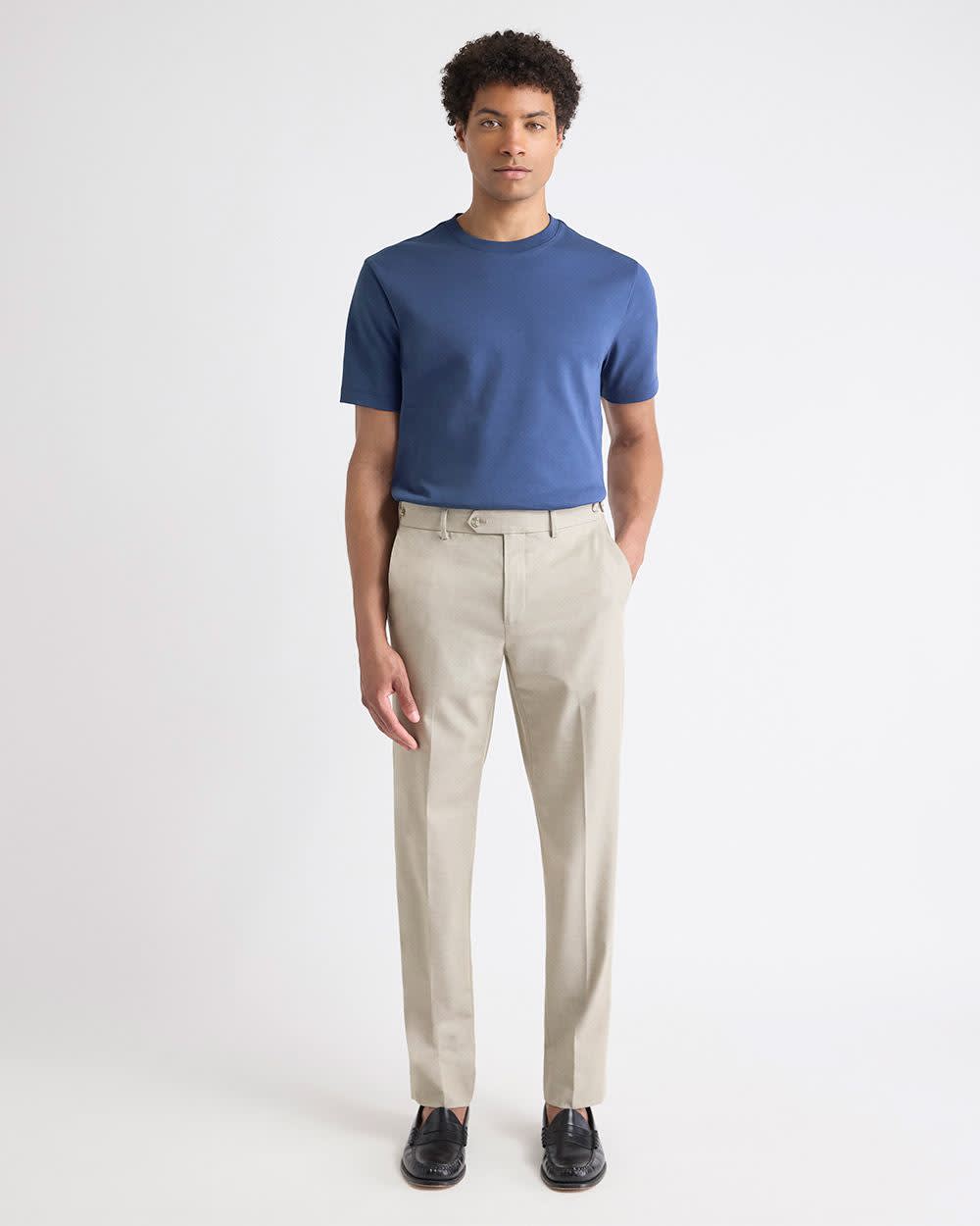 RW&CO Beige Slim-Fit Wool-Blend Essential Pant