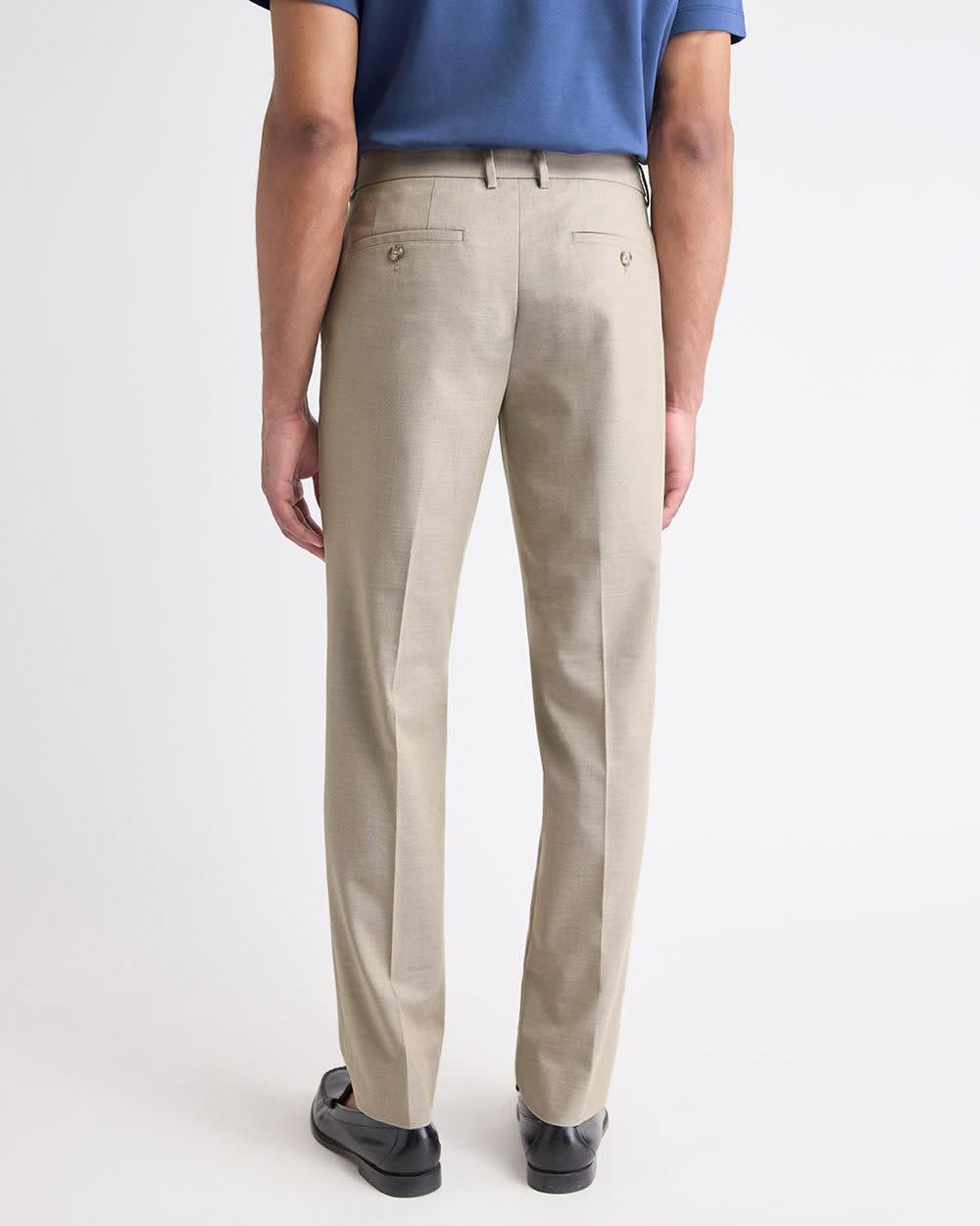RW&CO Beige Slim-Fit Wool-Blend Essential Pant