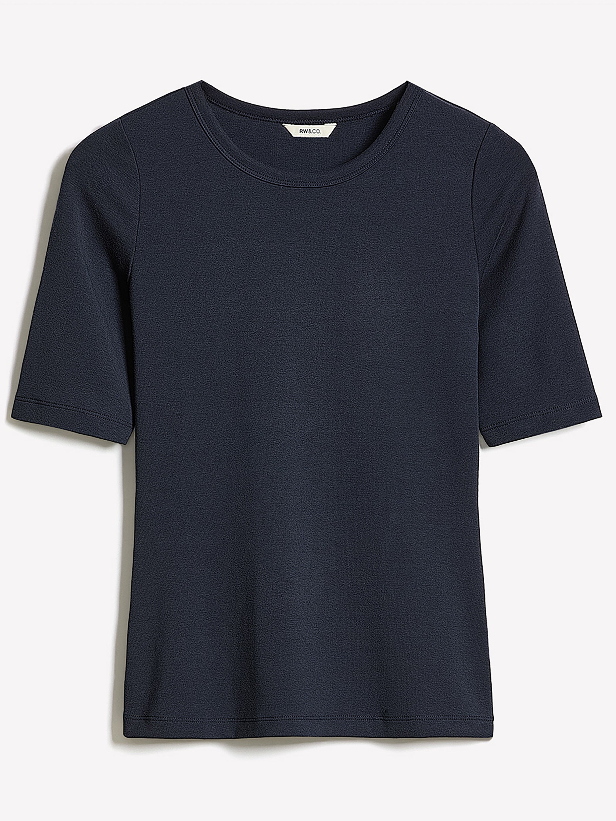 RW&CO Elbow-Sleeve Crew-Neck Fitted Tee