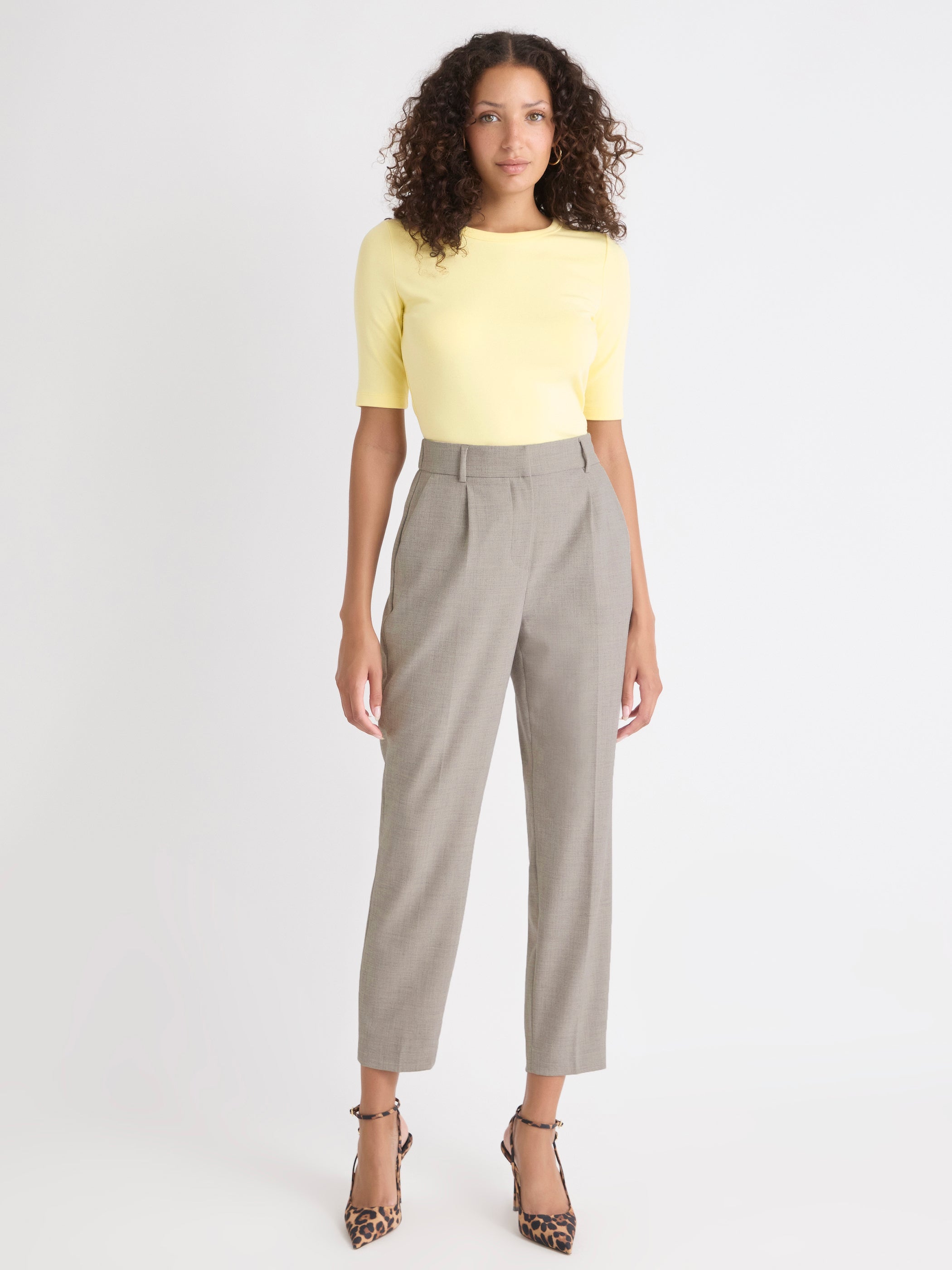 RW&CO Elbow-Sleeve Crew-Neck Fitted Tee