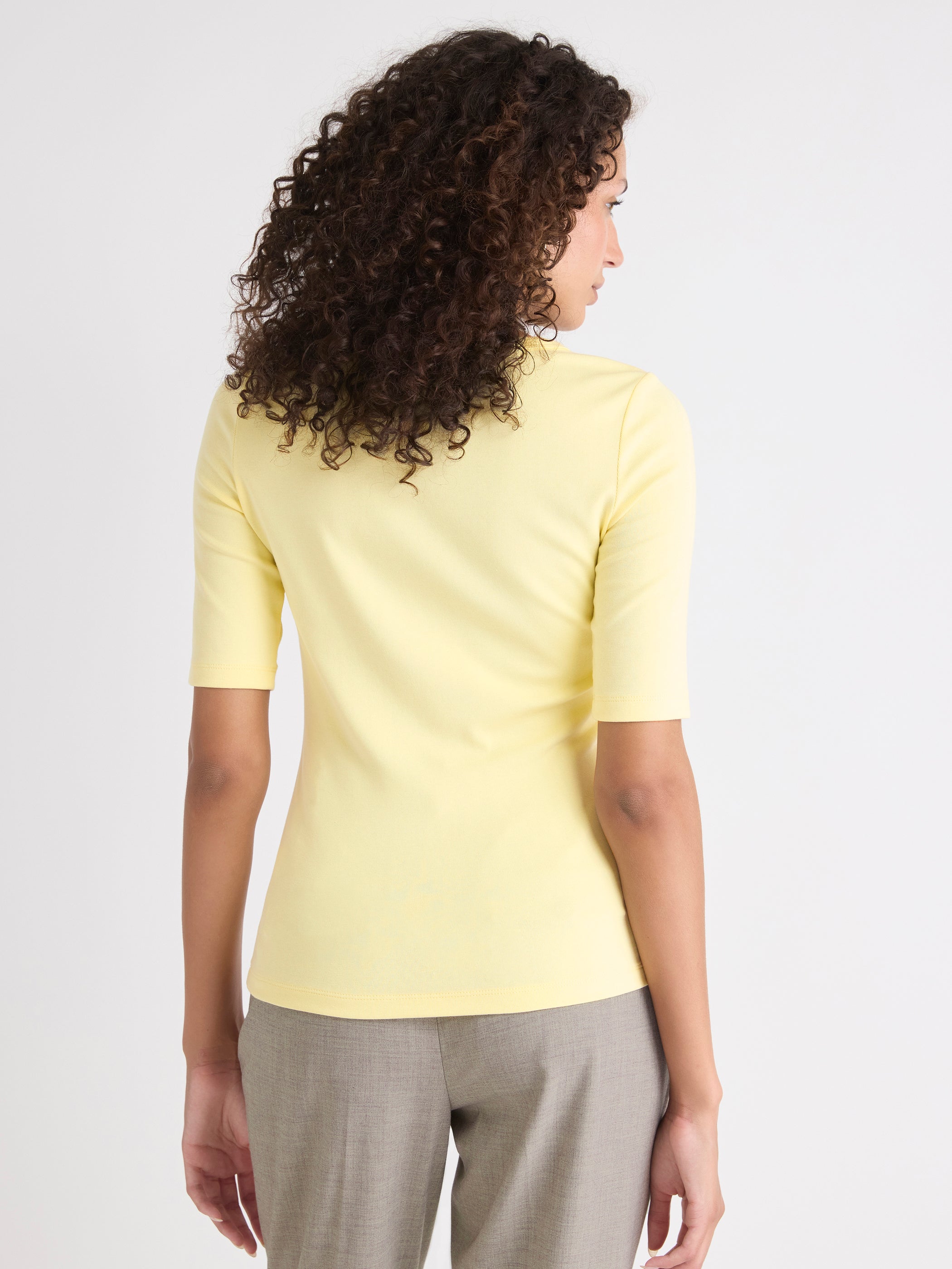 RW&CO Elbow-Sleeve Crew-Neck Fitted Tee