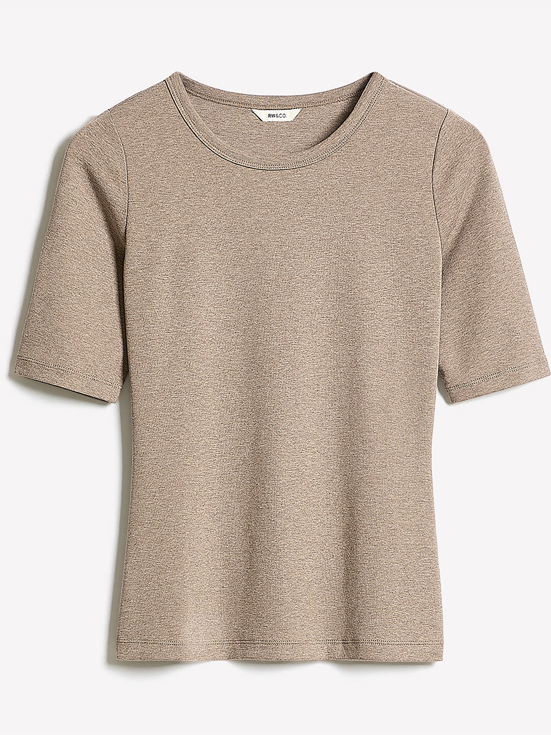 RW&CO Elbow-Sleeve Crew-Neck Fitted Tee