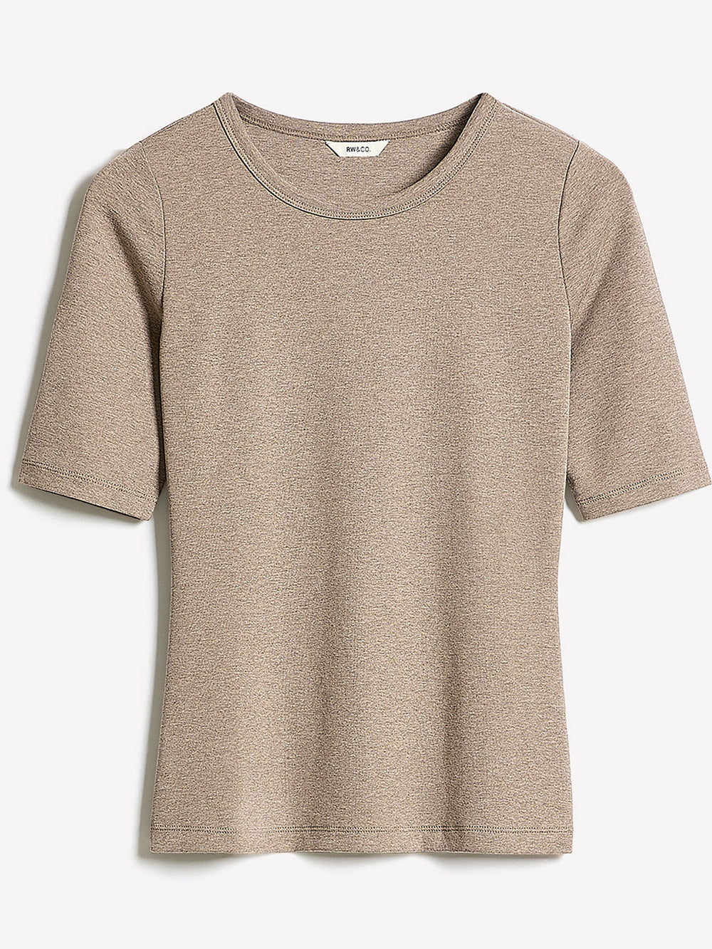 RW&CO Elbow-Sleeve Crew-Neck Fitted Tee