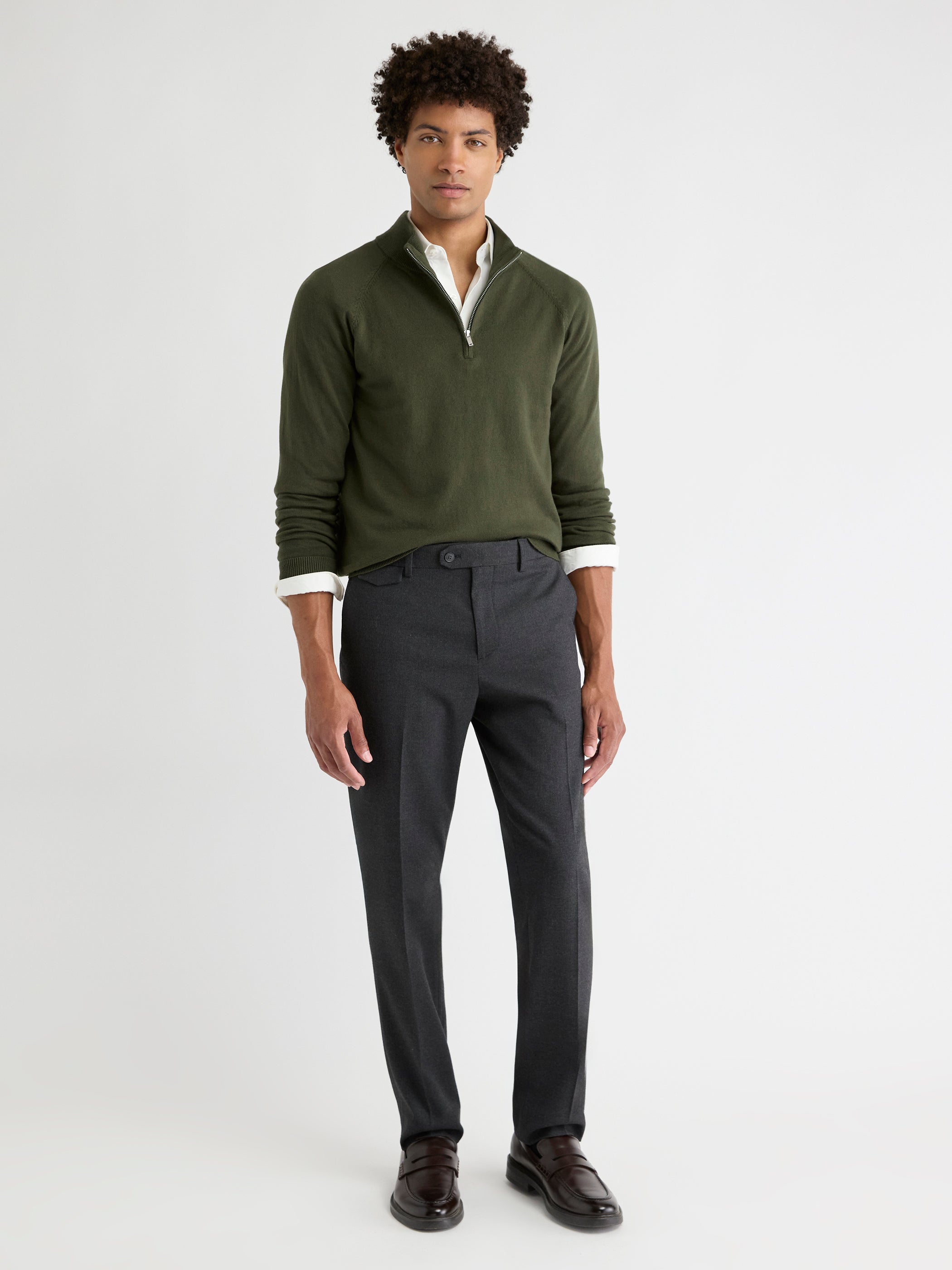 RW&CO Long-Sleeve Quarter-Zip Mock-Neck Sweater