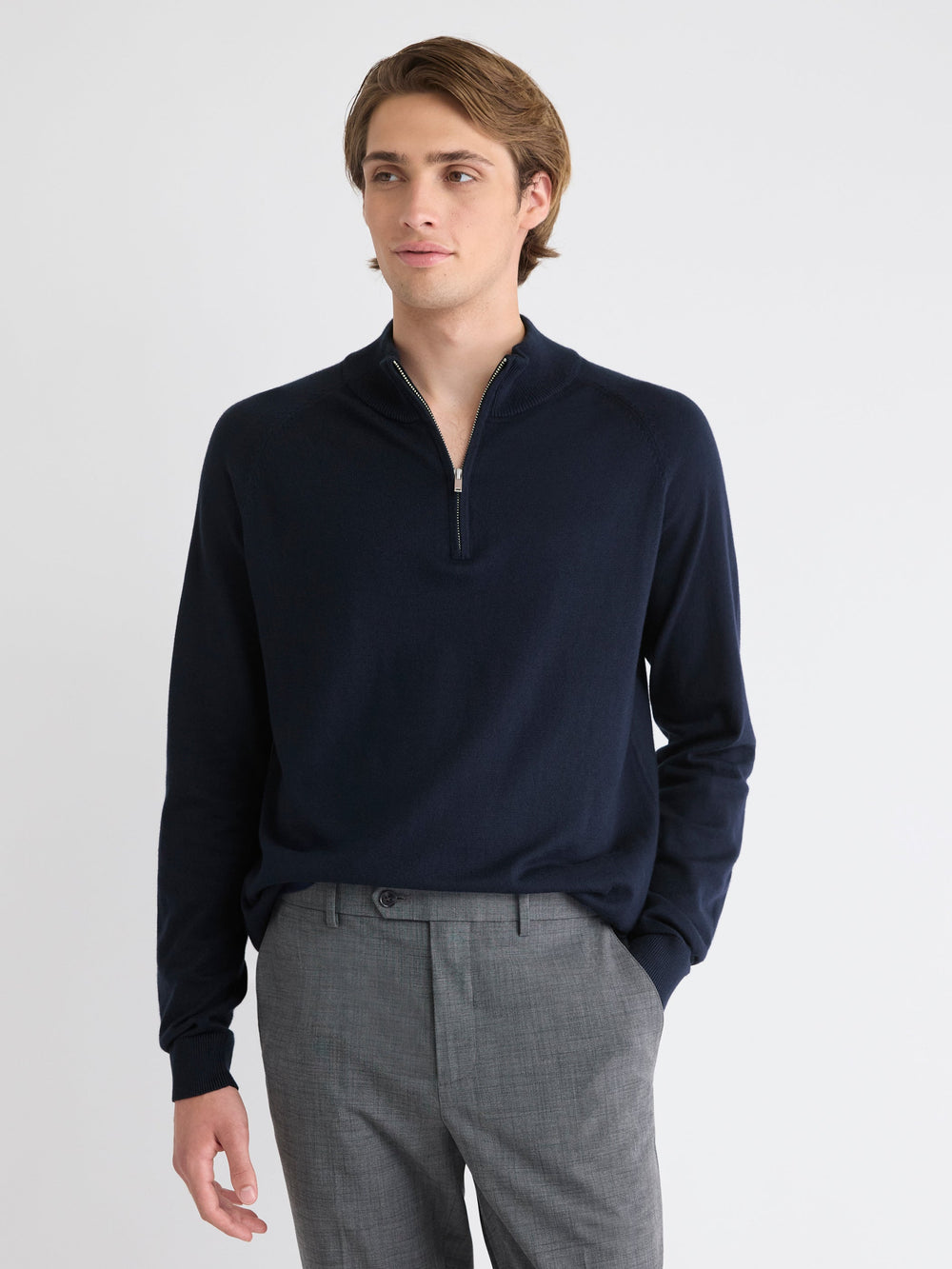 RW&CO Long-Sleeve Quarter-Zip Mock-Neck Sweater