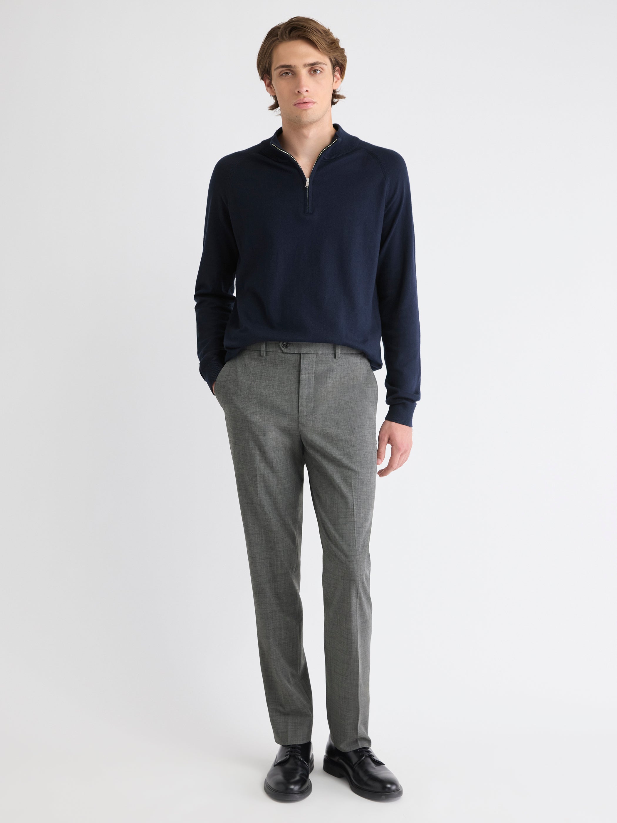 RW&CO Long-Sleeve Quarter-Zip Mock-Neck Sweater