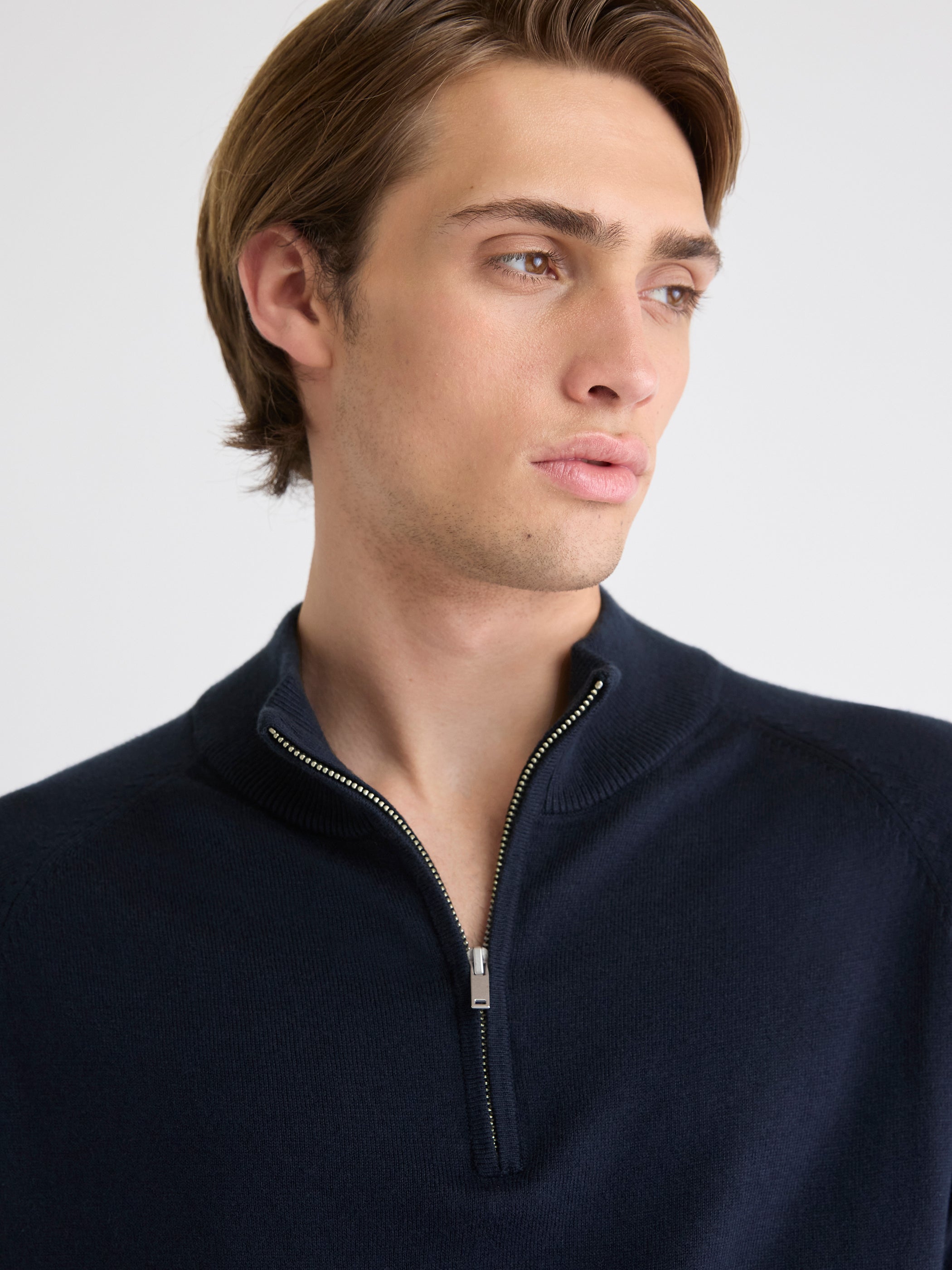 RW&CO Long-Sleeve Quarter-Zip Mock-Neck Sweater