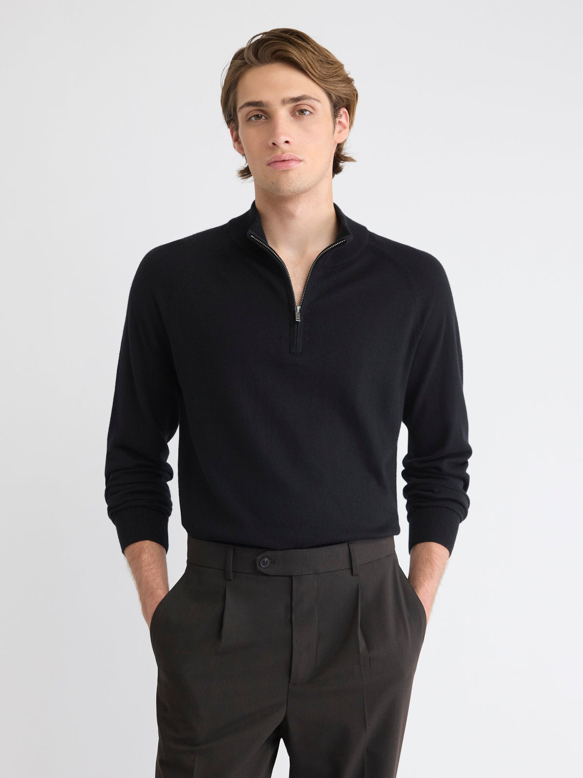 RW&CO Long-Sleeve Quarter-Zip Mock-Neck Sweater
