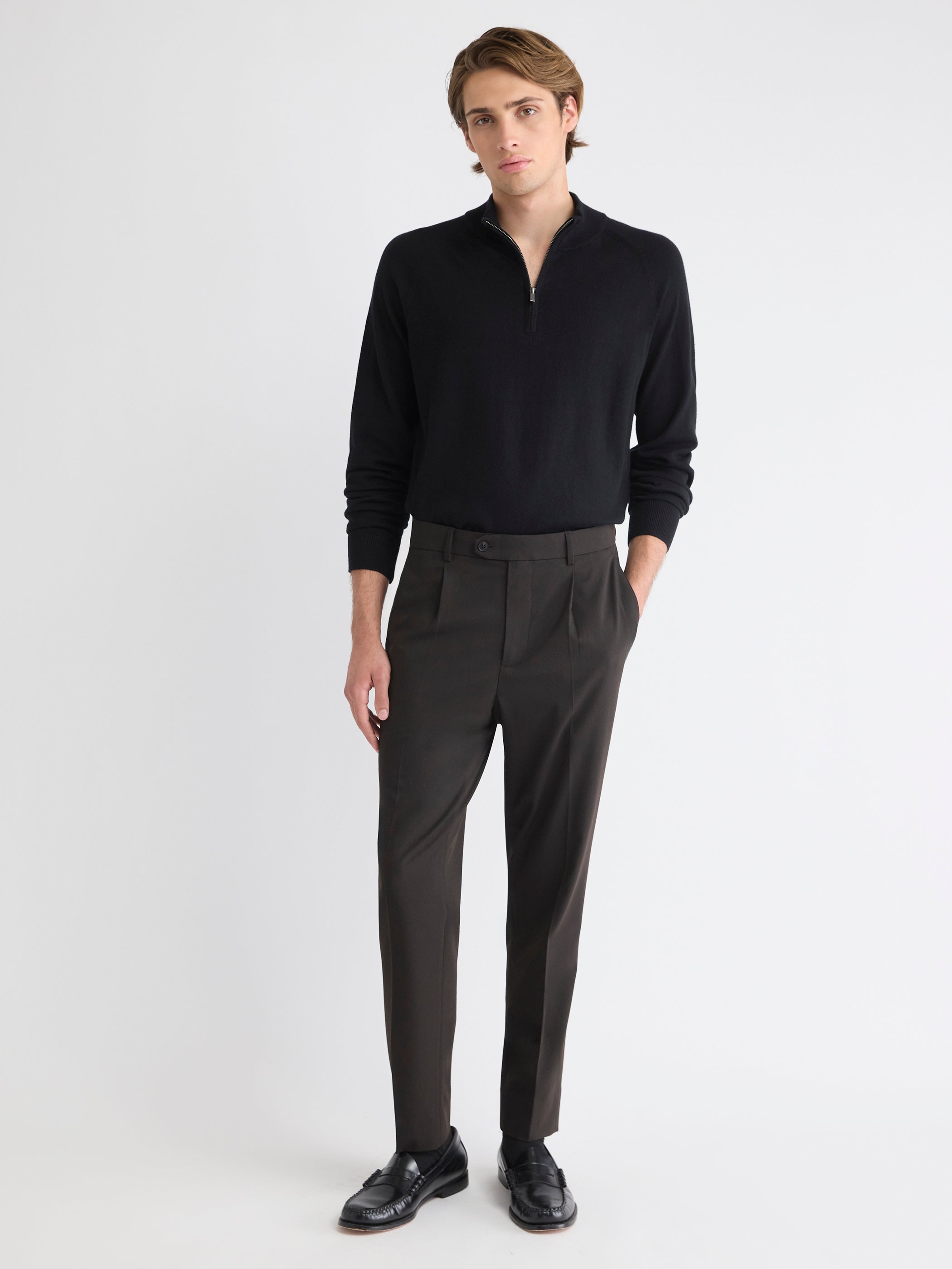 RW&CO Long-Sleeve Quarter-Zip Mock-Neck Sweater