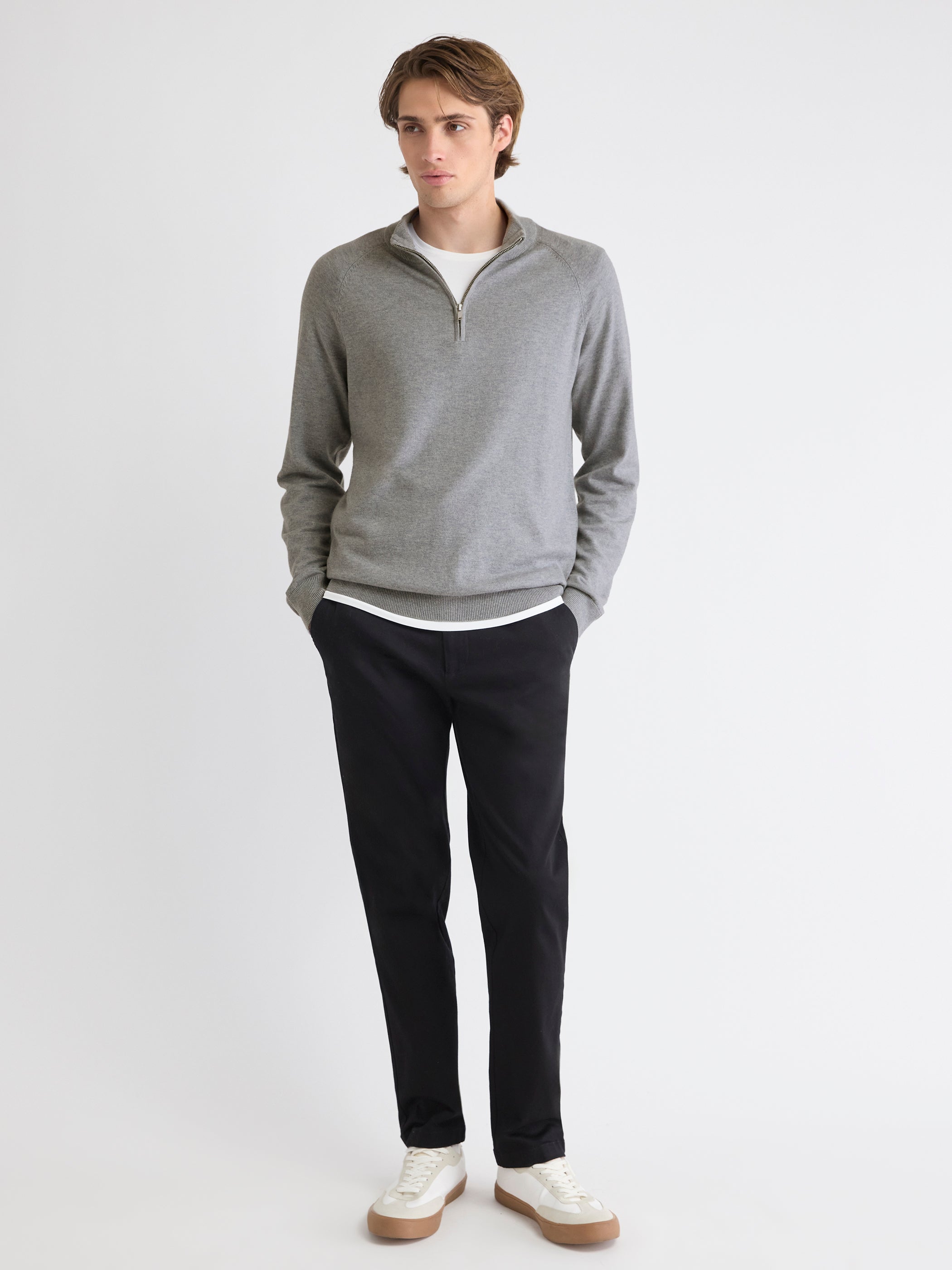 RW&CO Long-Sleeve Quarter-Zip Mock-Neck Sweater