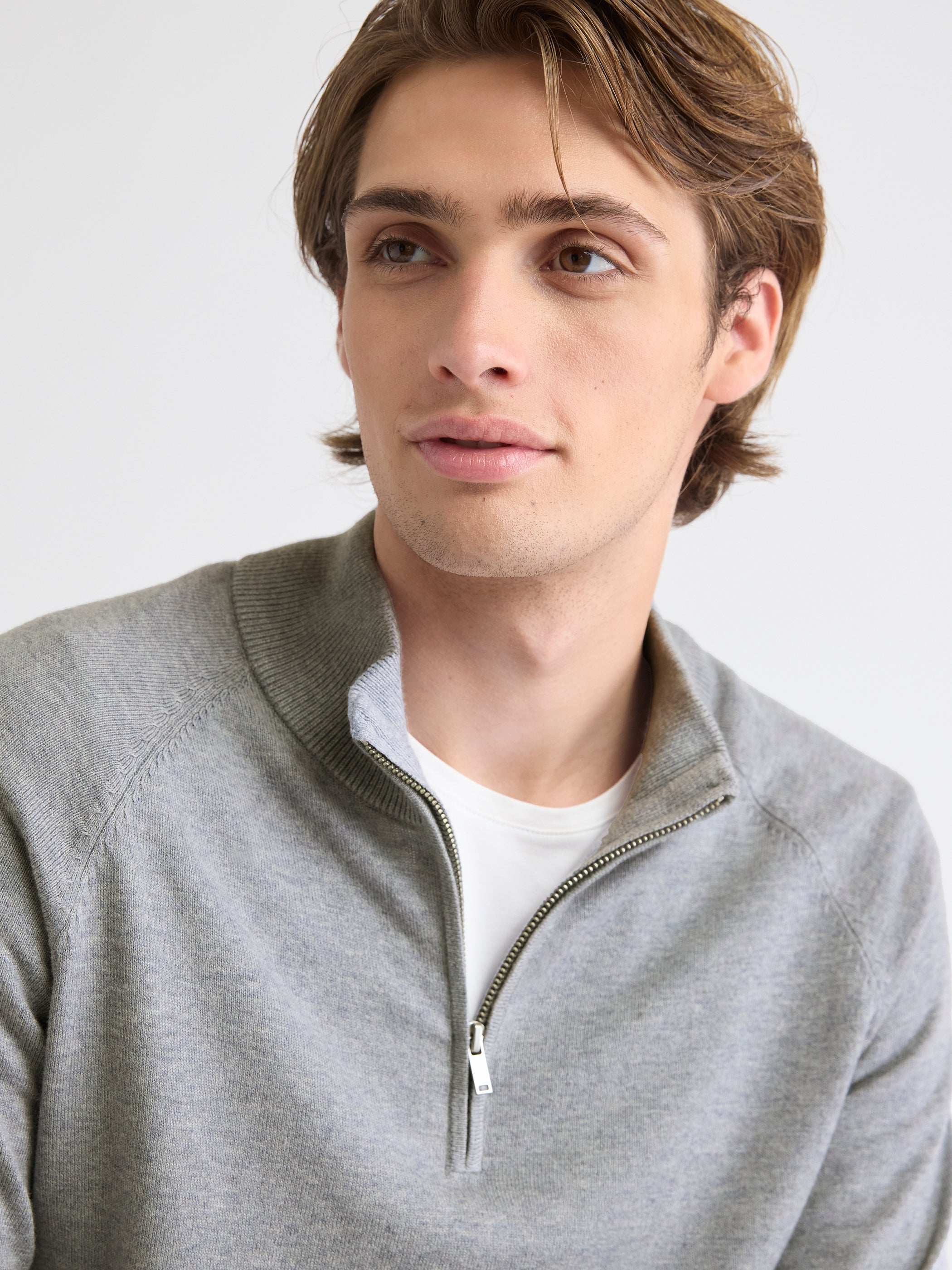 RW&CO Long-Sleeve Quarter-Zip Mock-Neck Sweater